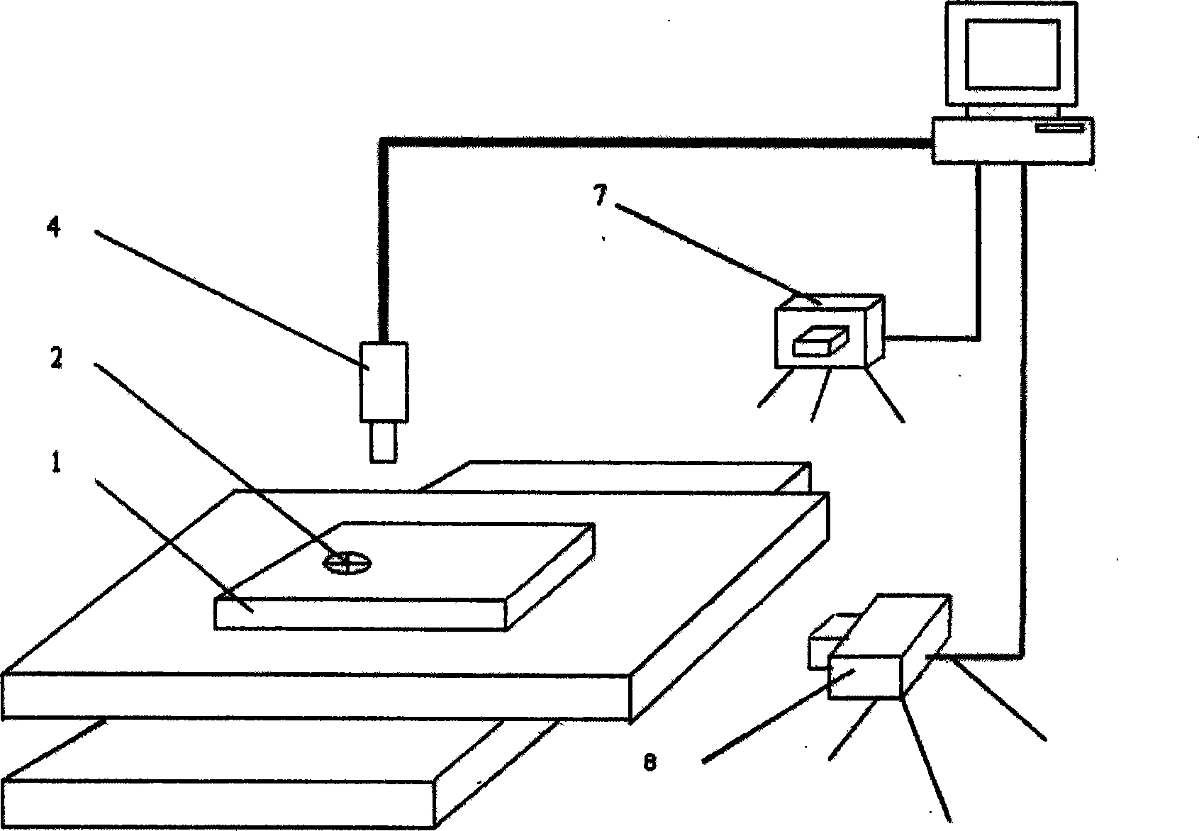 Absolute displacement measuring device and method based on digital picture