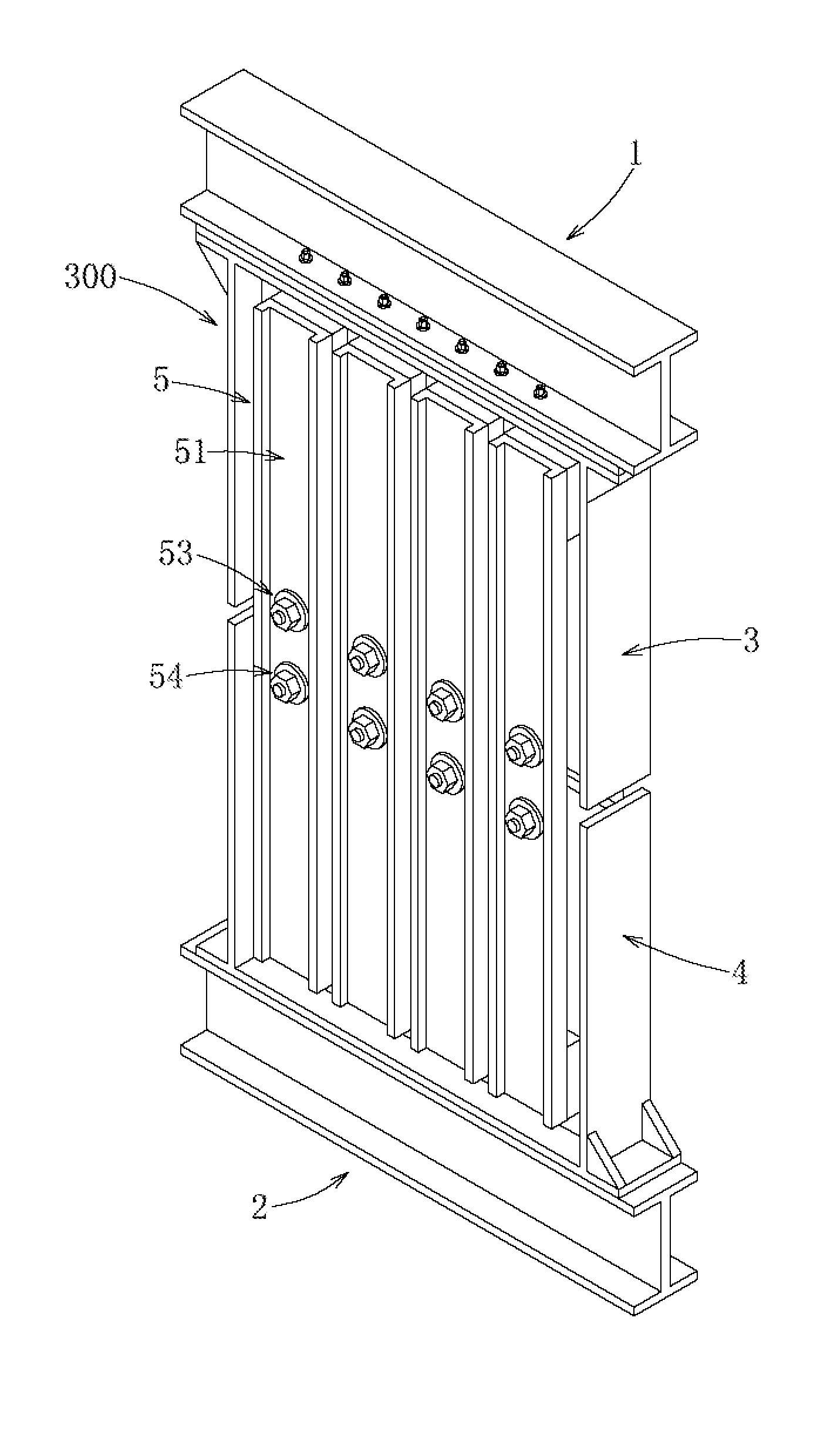 Lever viscoelastic damping wall assembly