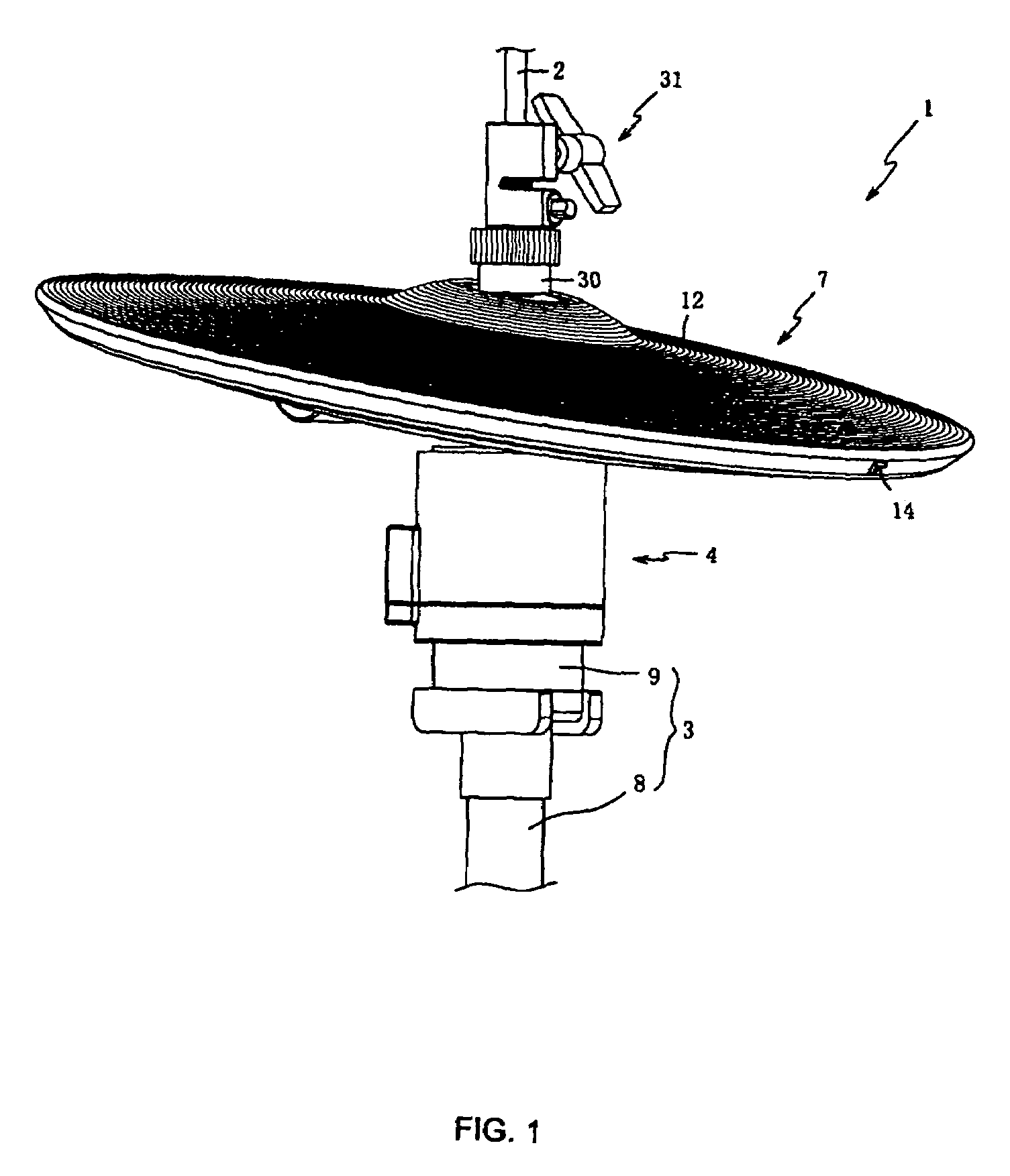 Electronic percussion instrument and displacement detection apparatus