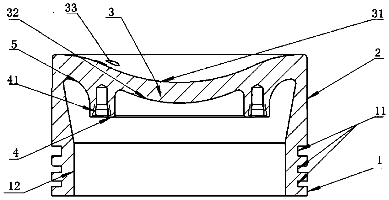 Diesel engine piston head and numerical control machining process thereof