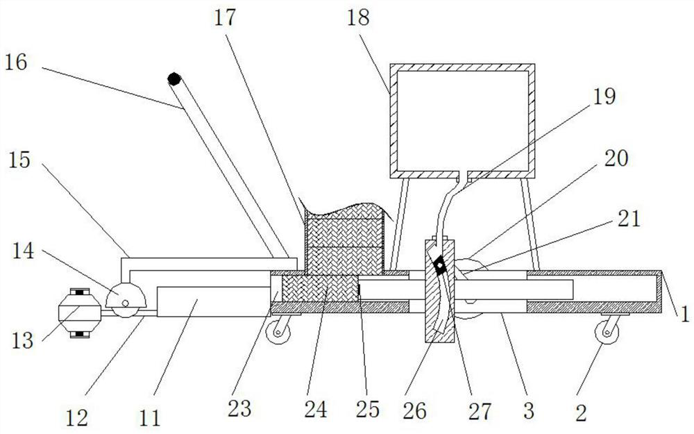 Building skirting line laying machine