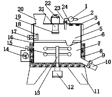 Glass crushing device with good shock absorption performance