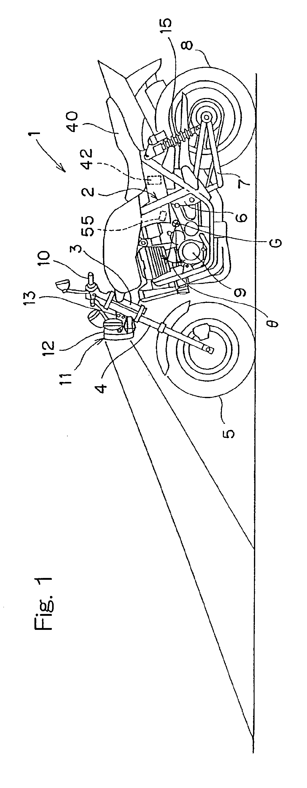 Bank angle detecting device for vehicle