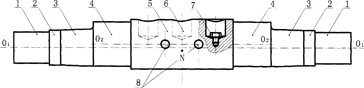 Arranged hole type self-balancing eccentric shaft