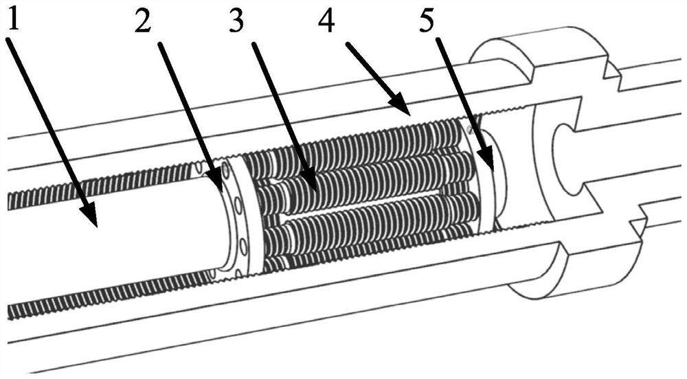 Compact planetary roller screw in circular ring friction transmission mode