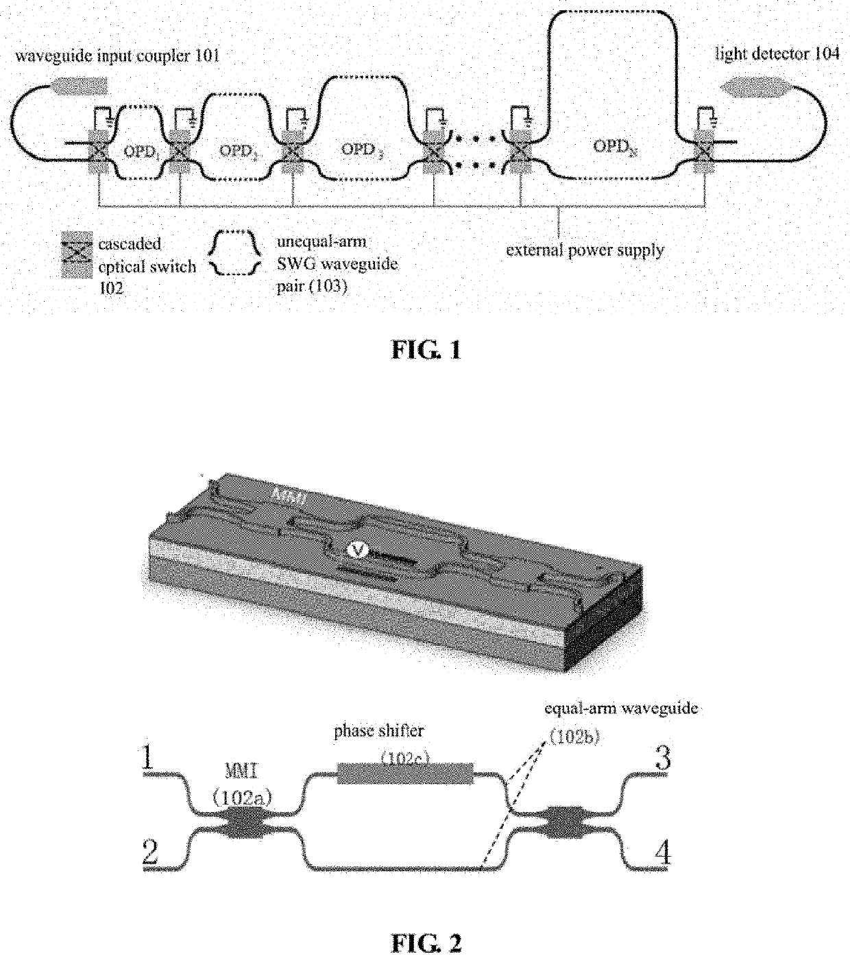 Silicon fourier transform spectrometer and optical spectrum reconstruction method