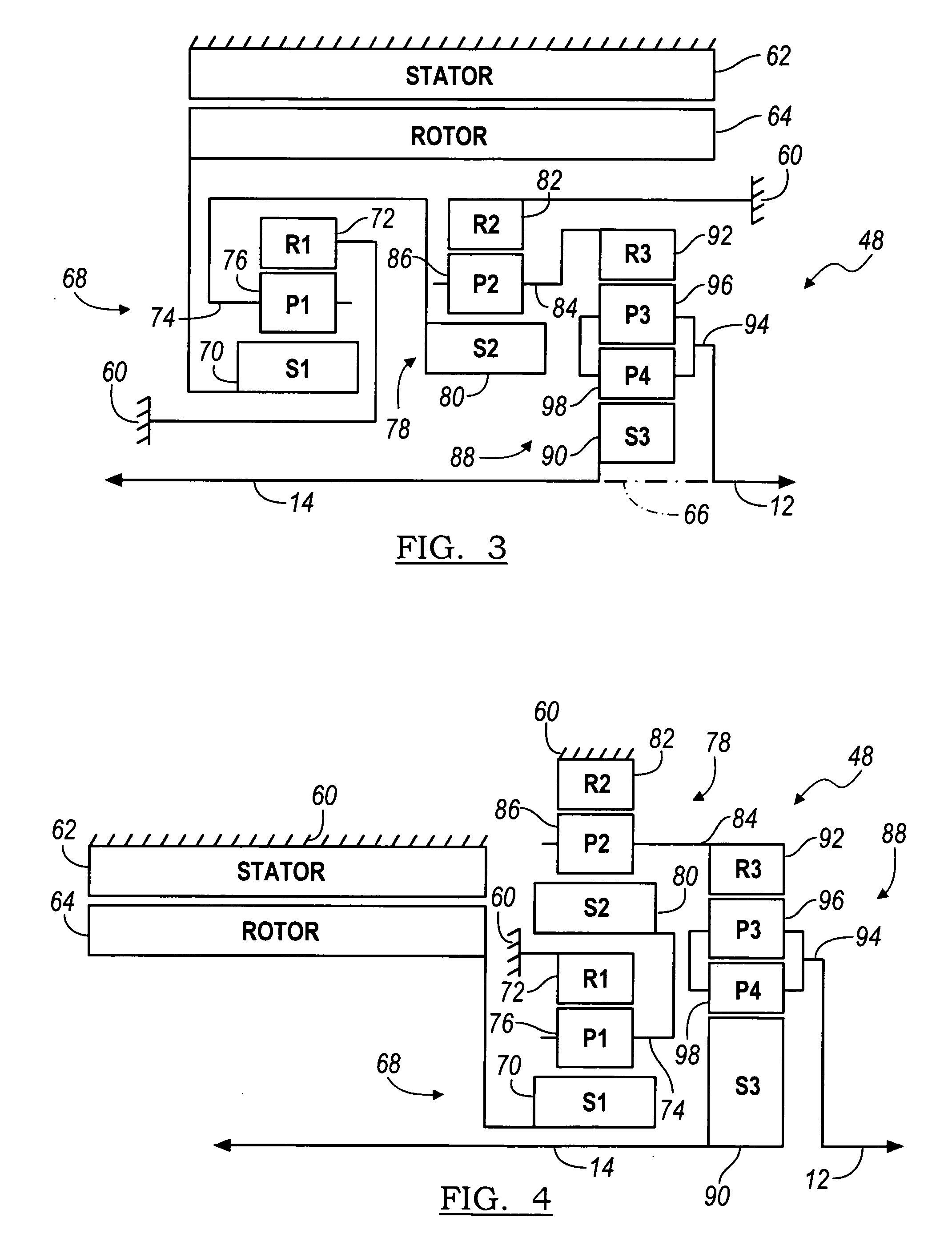 Speed reduction gear train with planetary differential for electric motor axle drive