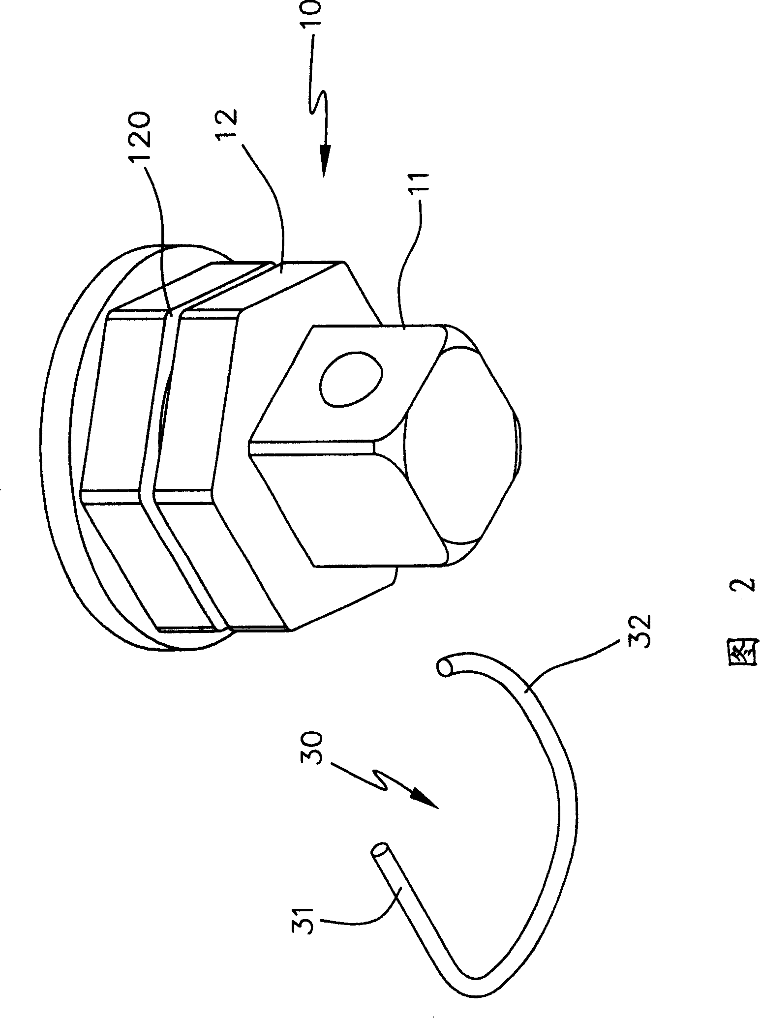 Positioning fastener of manual tool