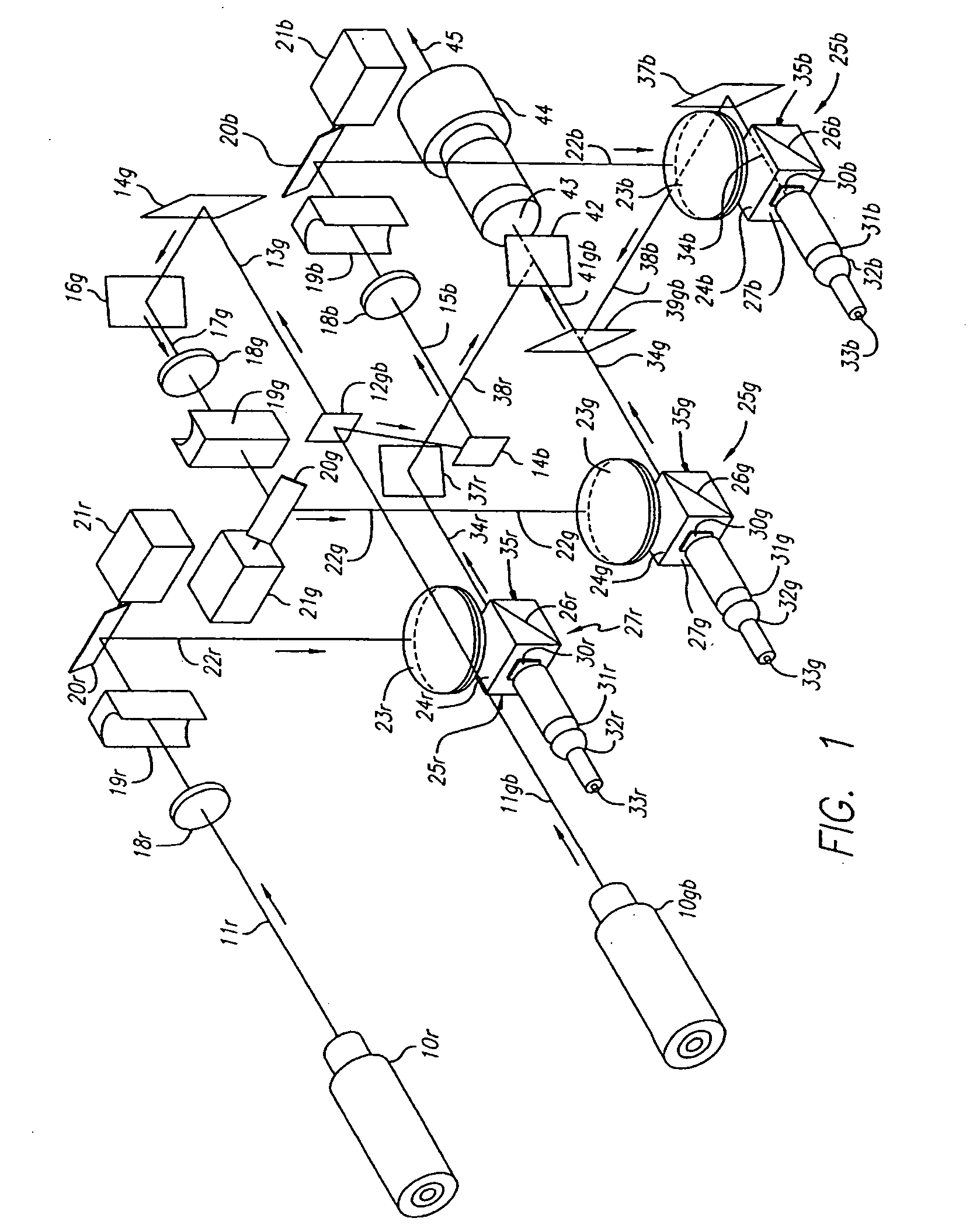 Laser projection apparatus with liquid-crystal light valves and scanning reading beam