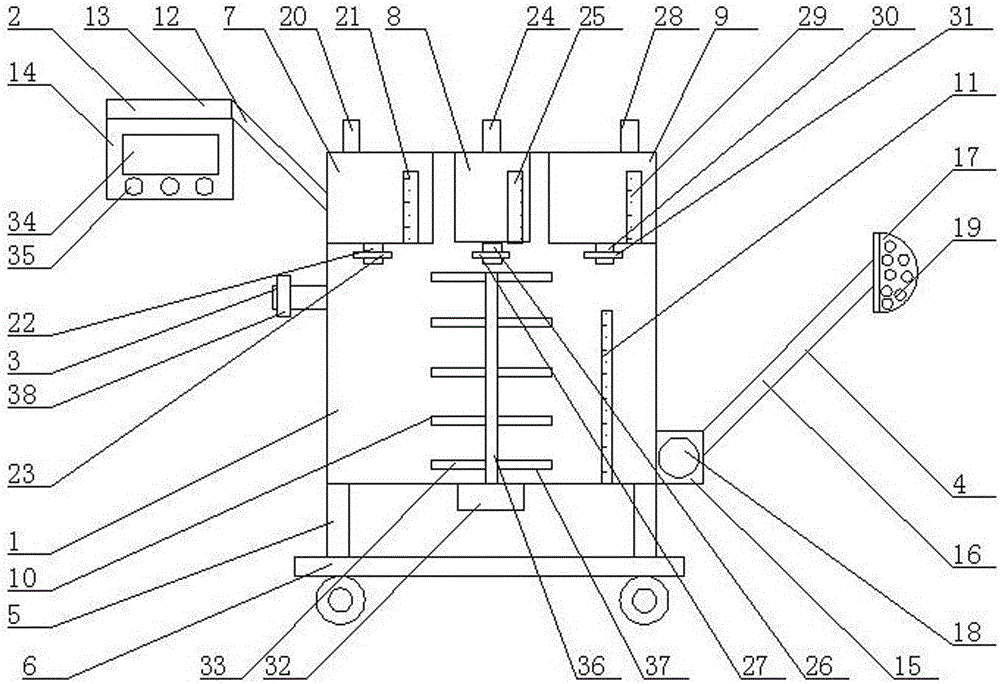 Hand push type agricultural pesticide spraying device