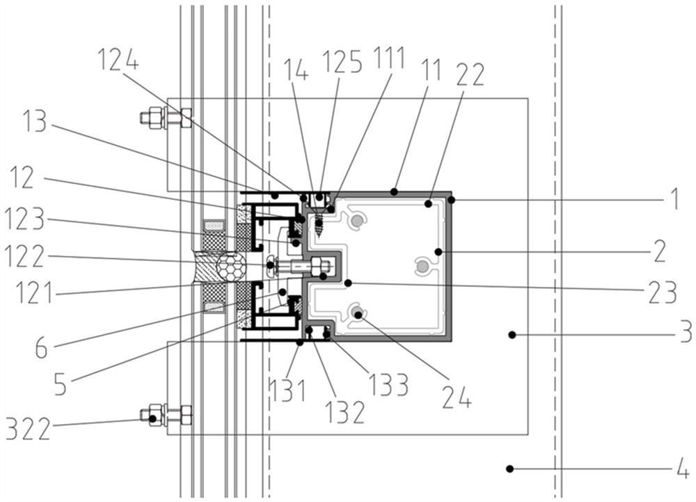 Hidden frame beam structure and installation method