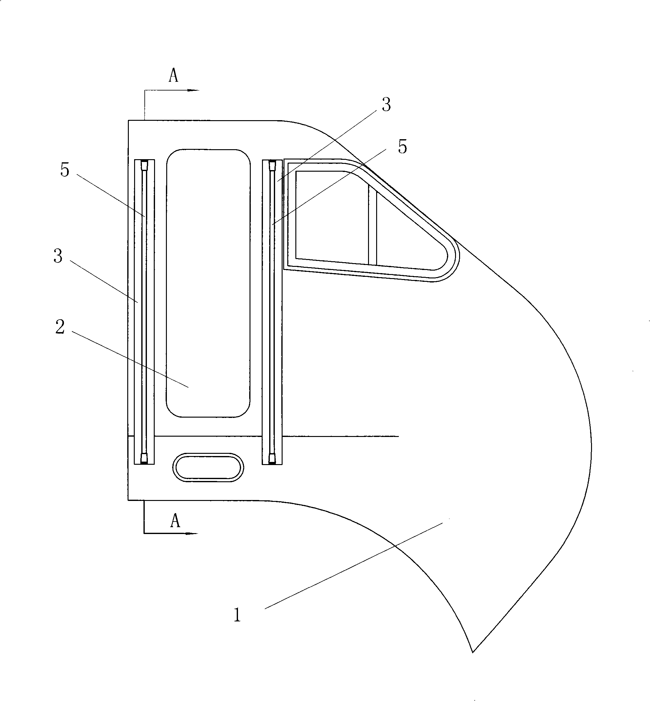 Side-door arm-rest in locomotive cab of diesel locomotive