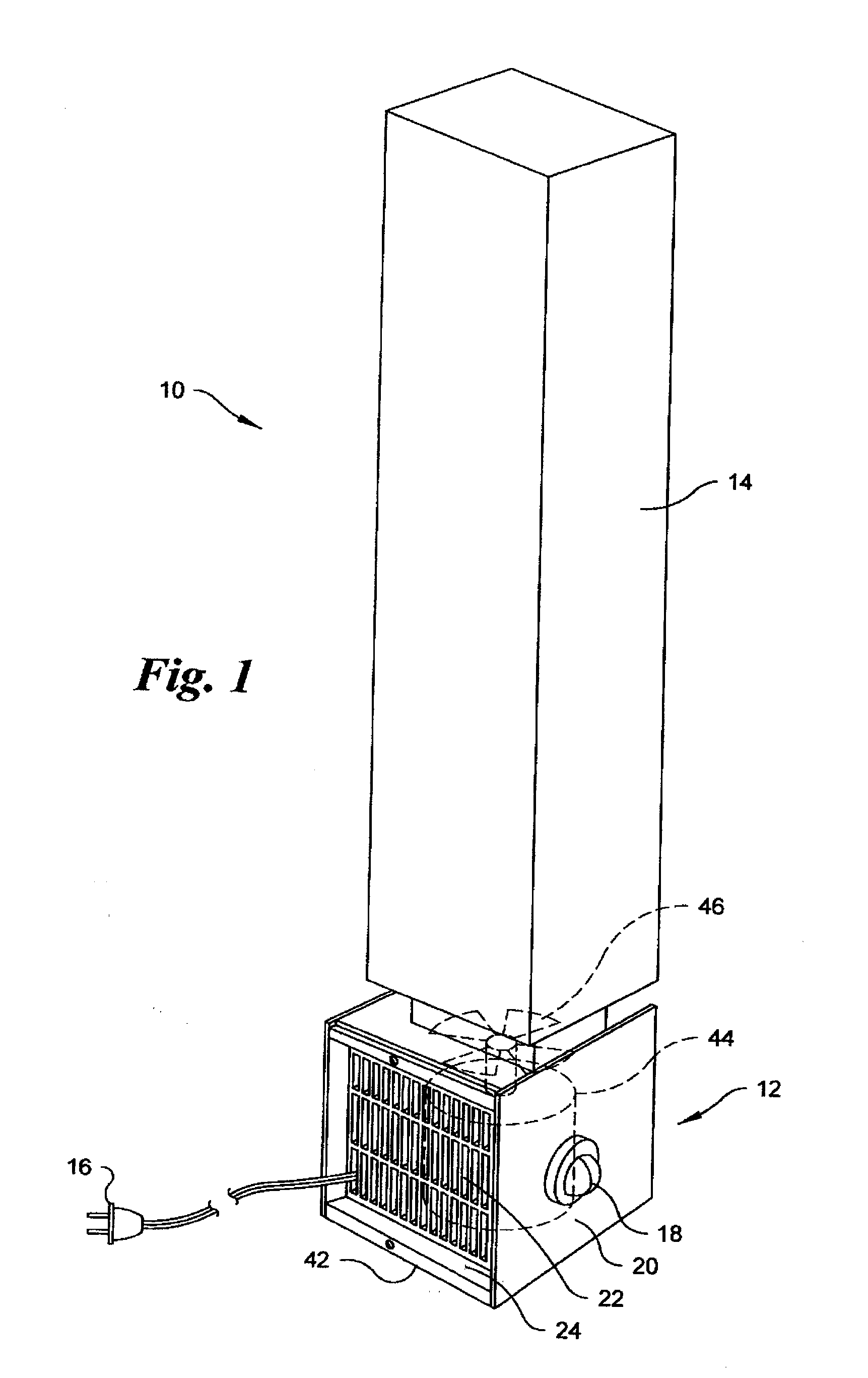 Air purifier for removing particles or contaminants from air