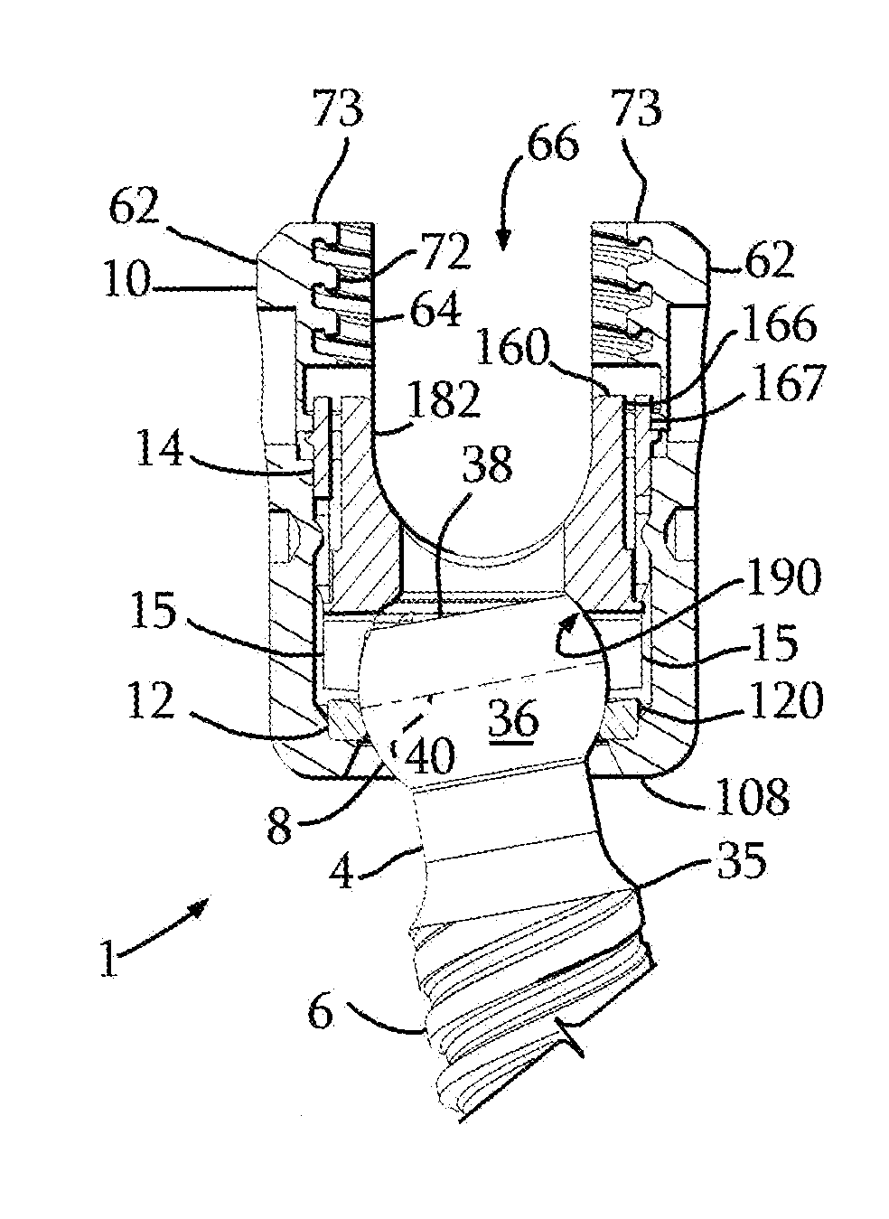 Polyaxial bone anchor with pop-on multi-thread shank, some with diametric interference fit inserts