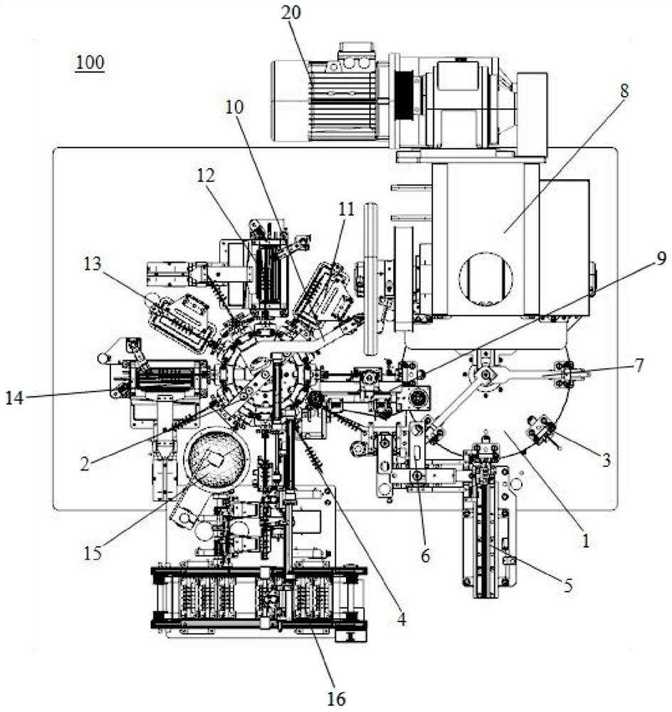 Inductance coil flattening, cutting and tinning full-automatic equipment based on double rotating discs