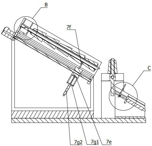 Automatic yarn bobbin feeding and discharging device with stable structure