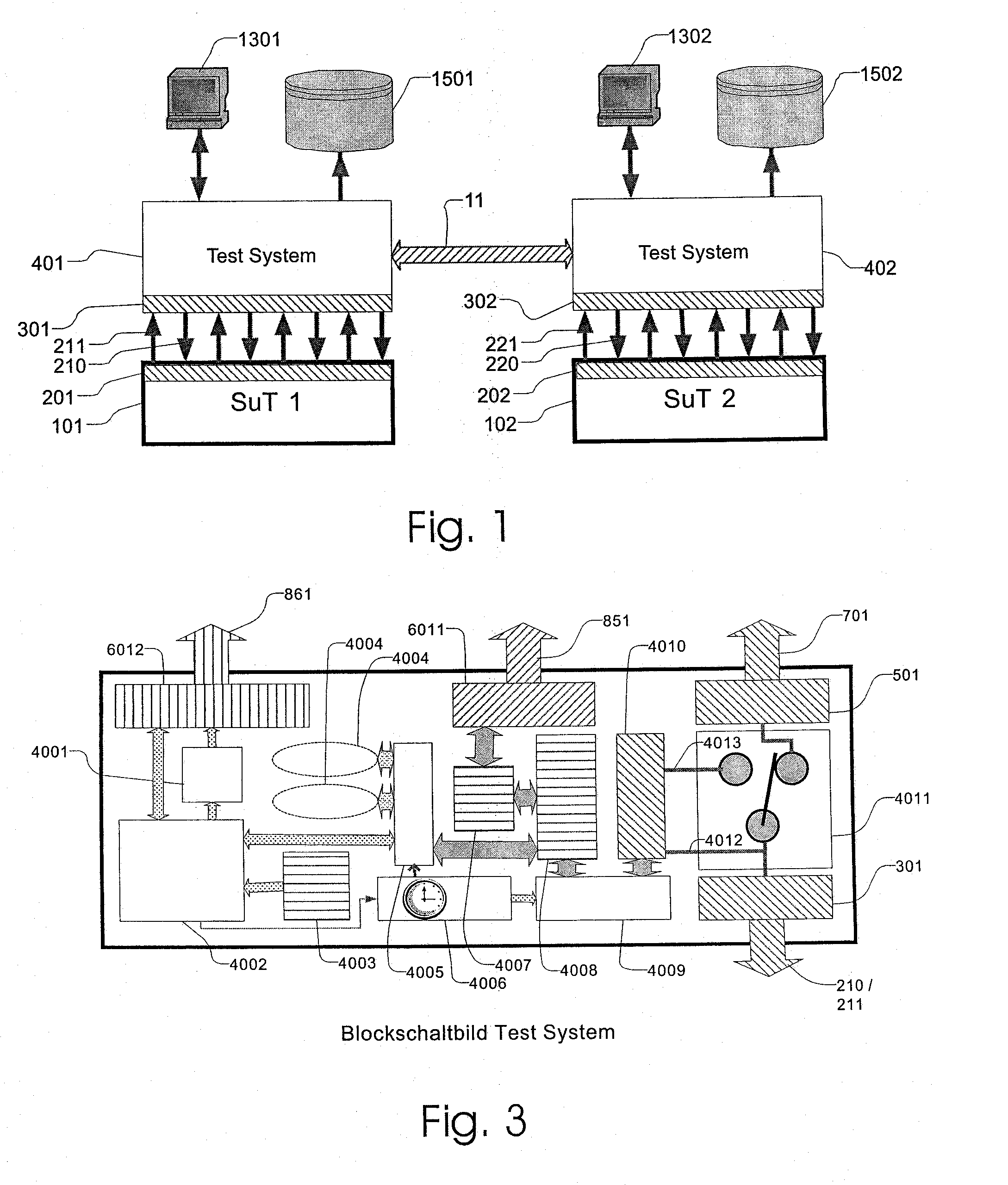 Test system combination for testing several systems under test in parallel, comprising several test systems