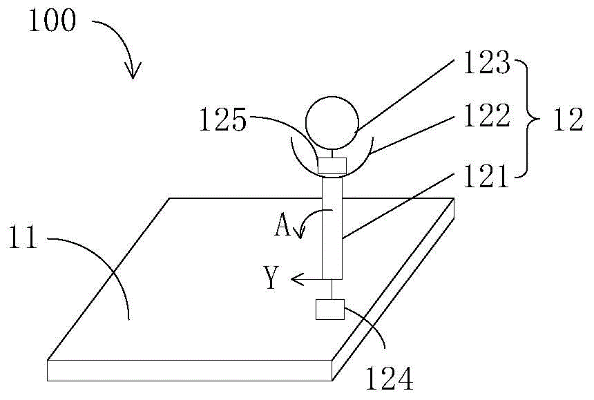 Device and operating rod for realizing holographic and three-dimensional interaction