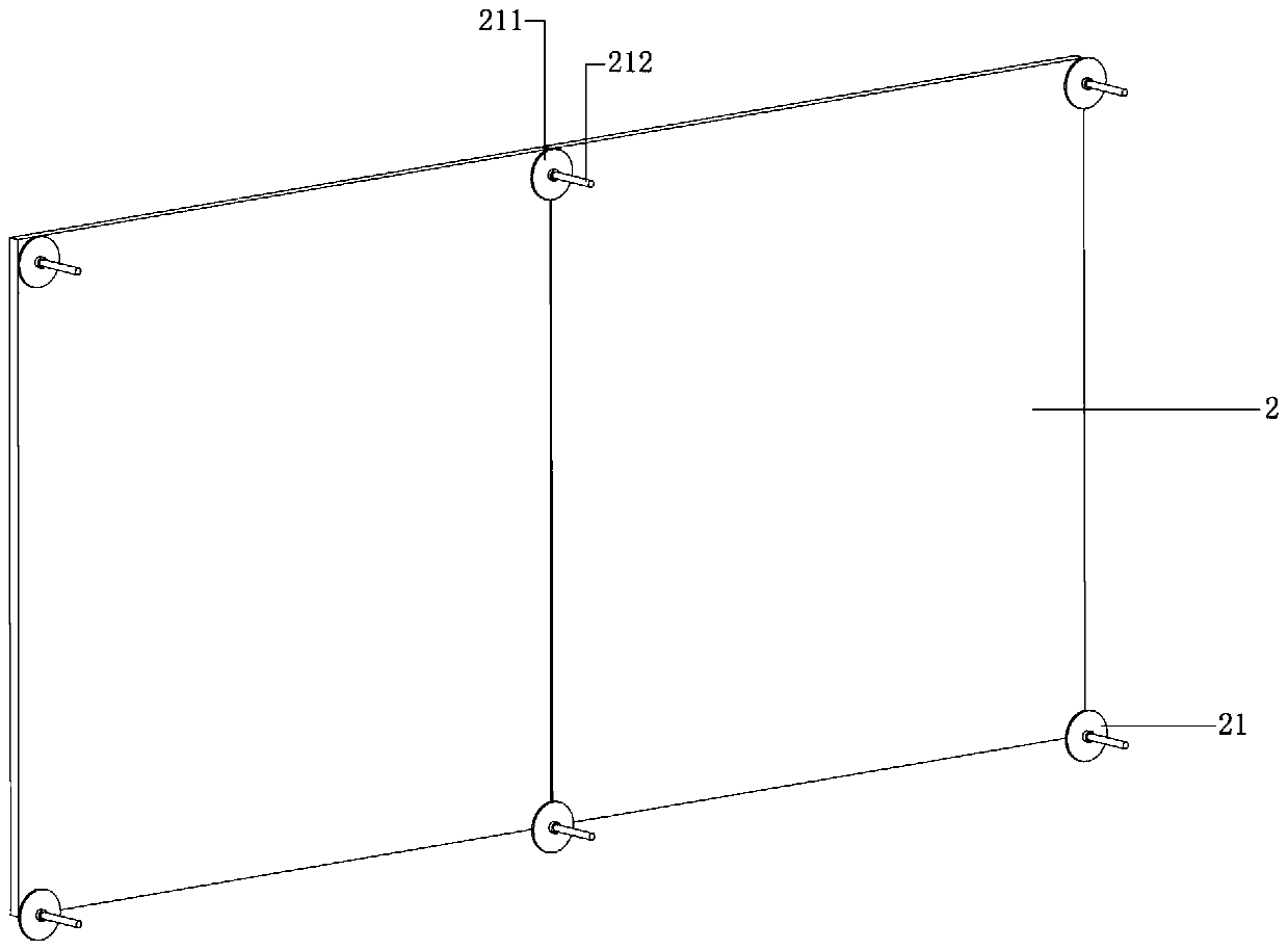 Ceramic tile concrete composite board wall surface leveling and supporting device