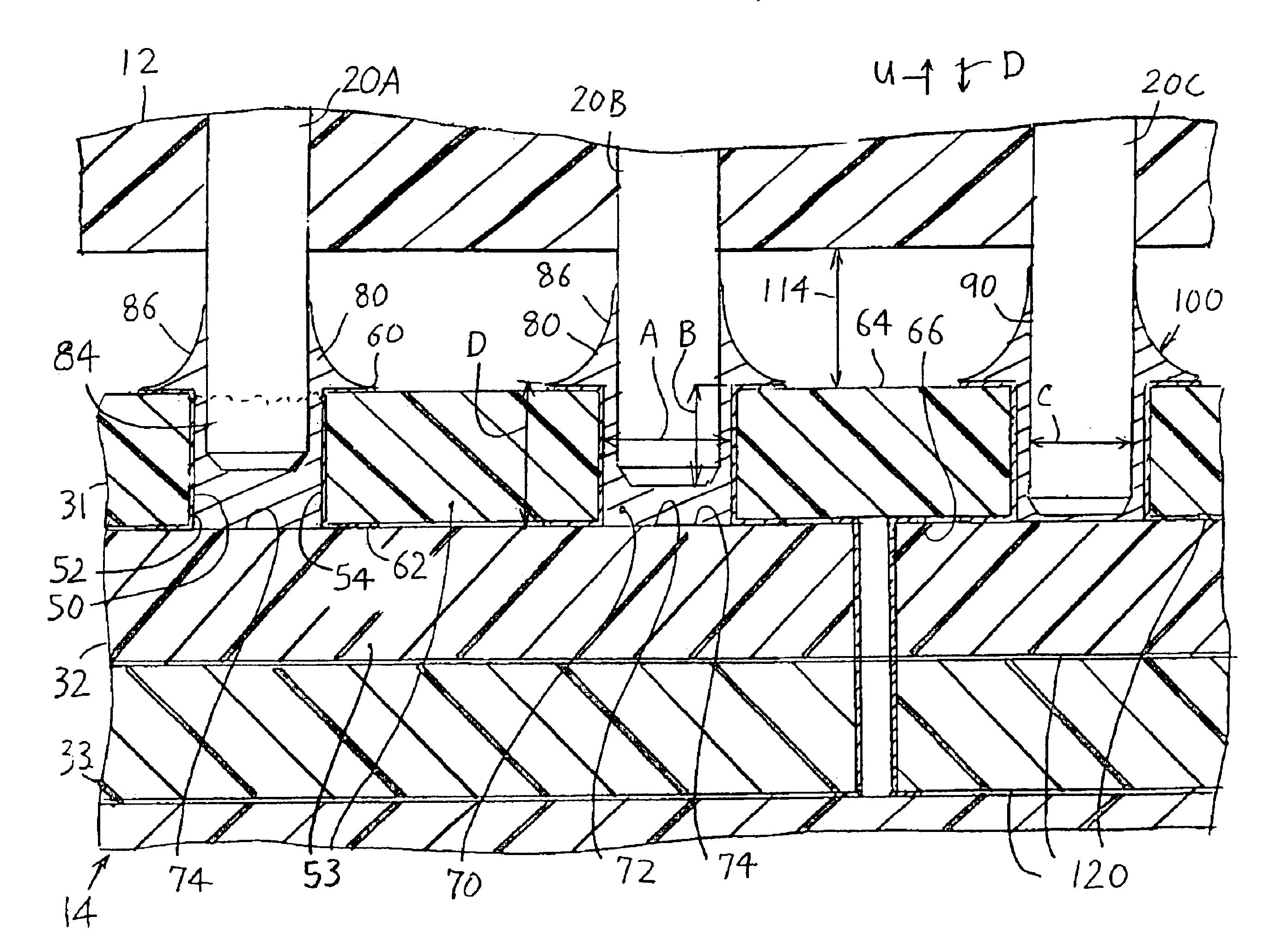 Blind hole termination of pin to pcb