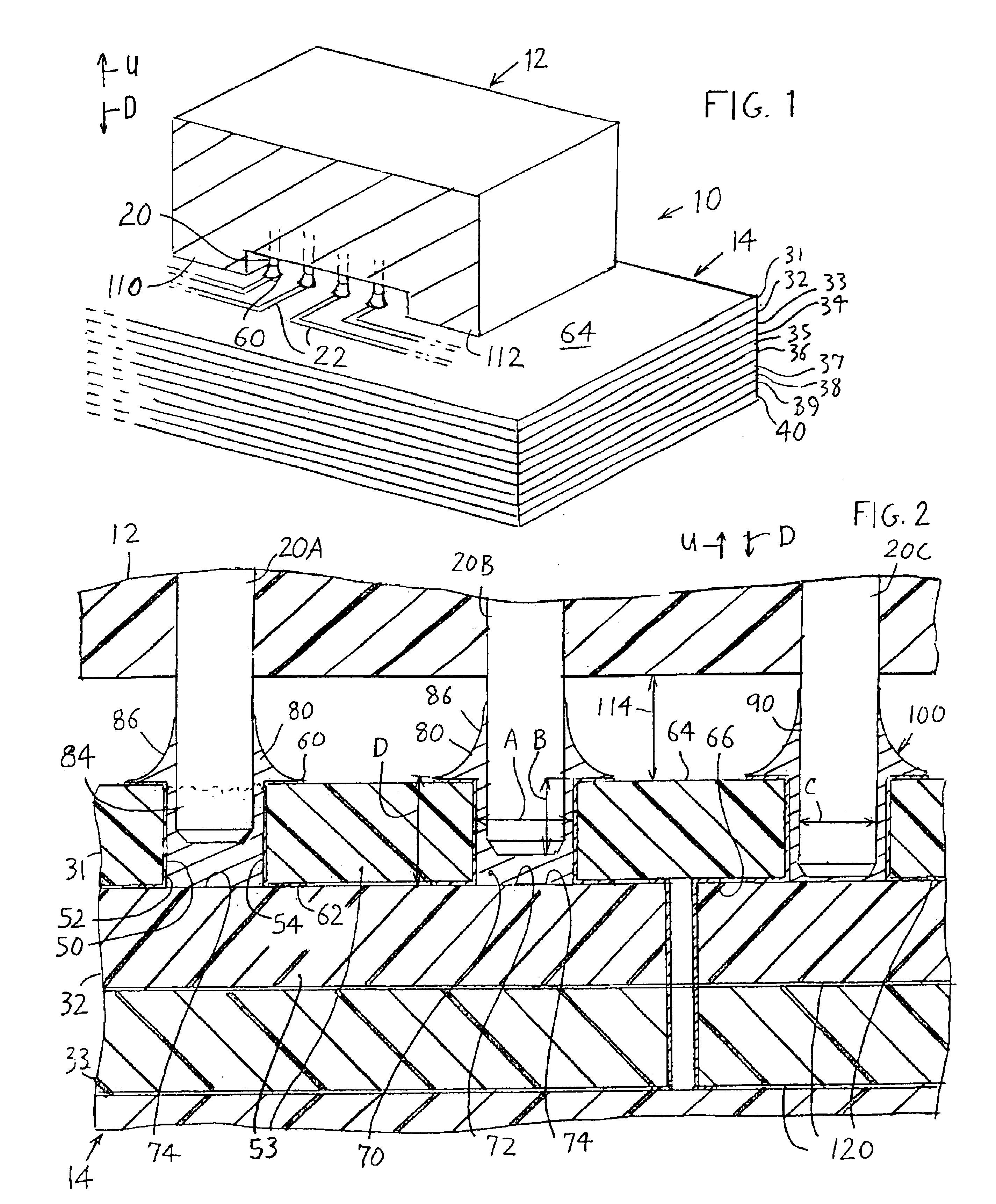 Blind hole termination of pin to pcb