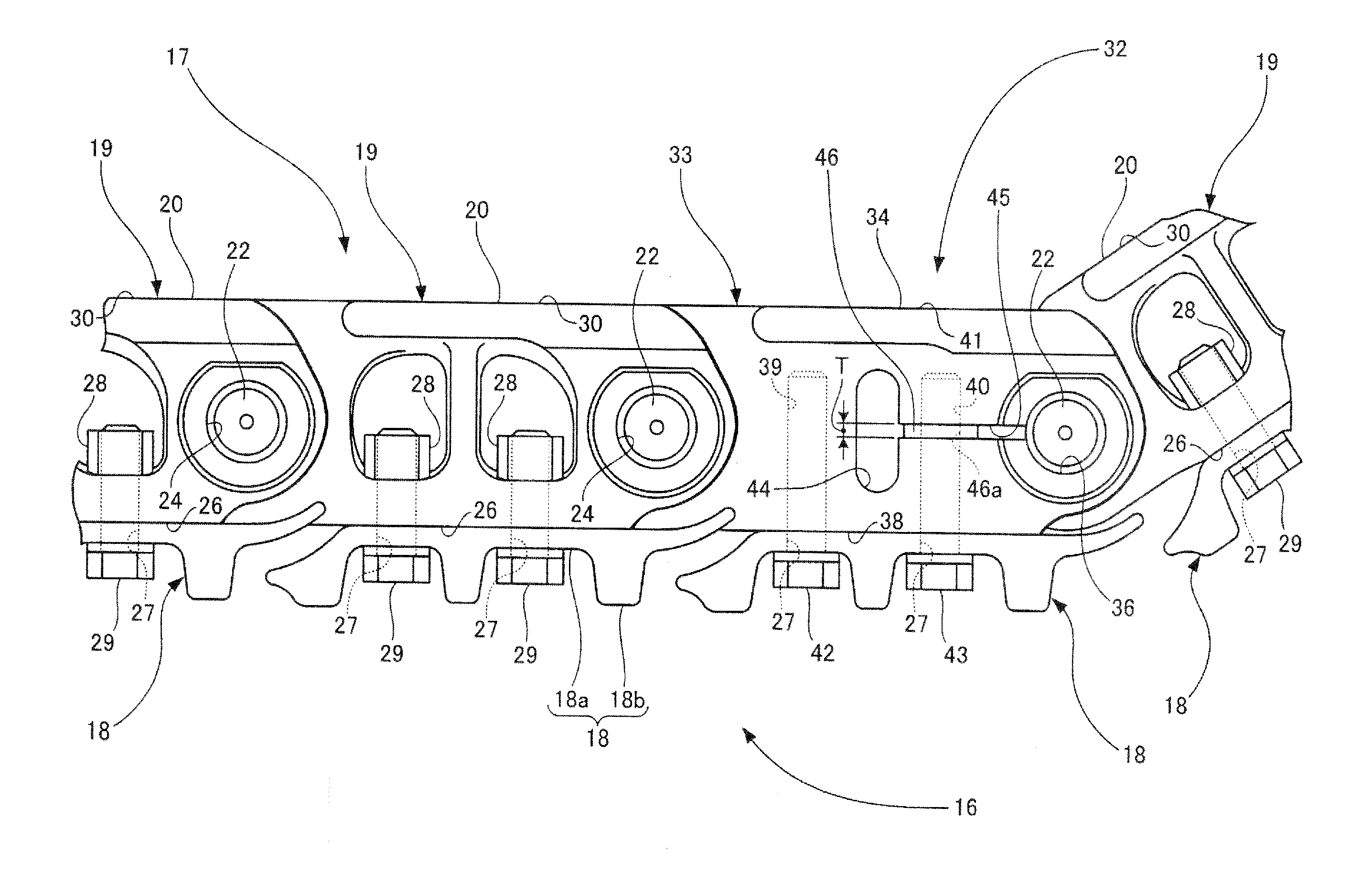 Crawler belt and master link for crawler belt