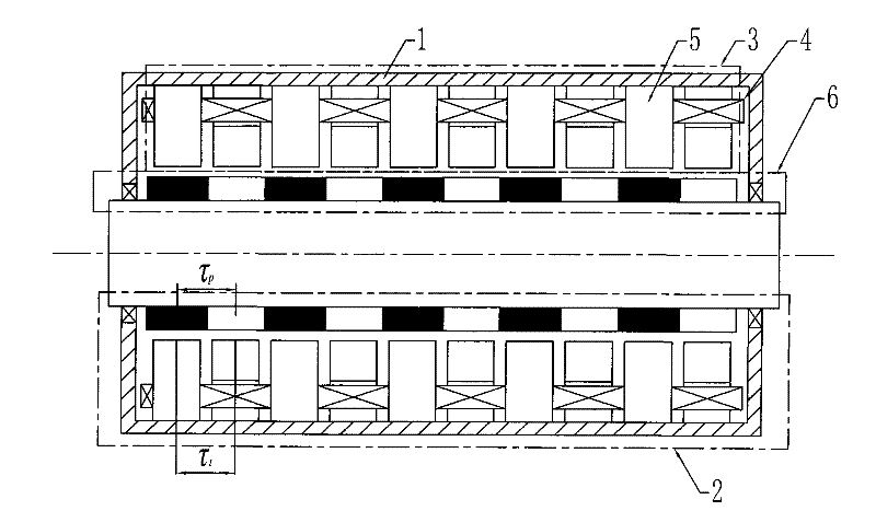 Interphase electromagnetic decoupling cylindrical permanent magnet linear synchronous motor