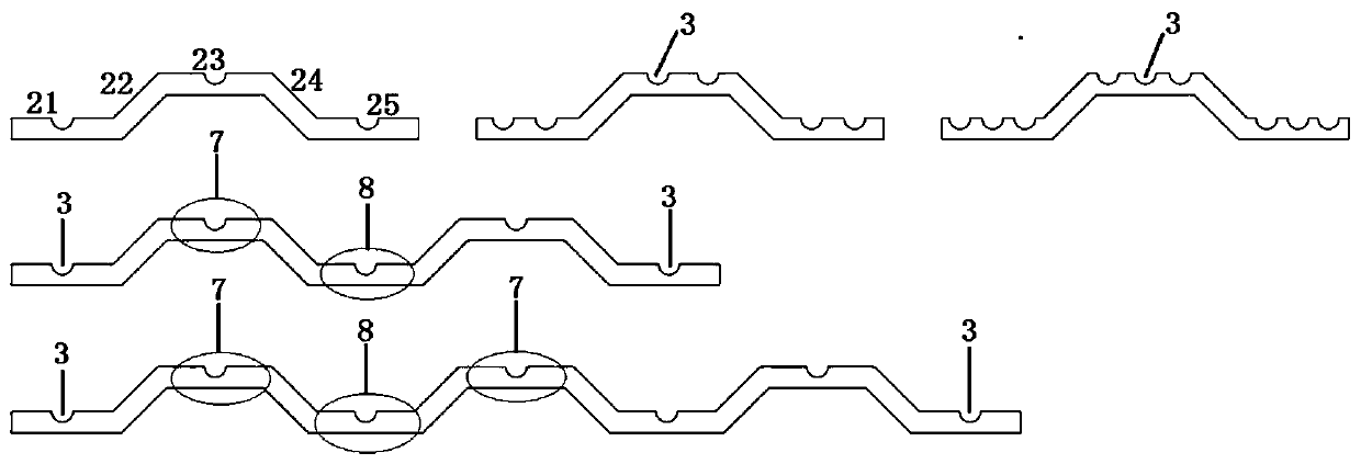 Steel-concrete composite beam containing corrugated connecting pieces and implementation method thereof