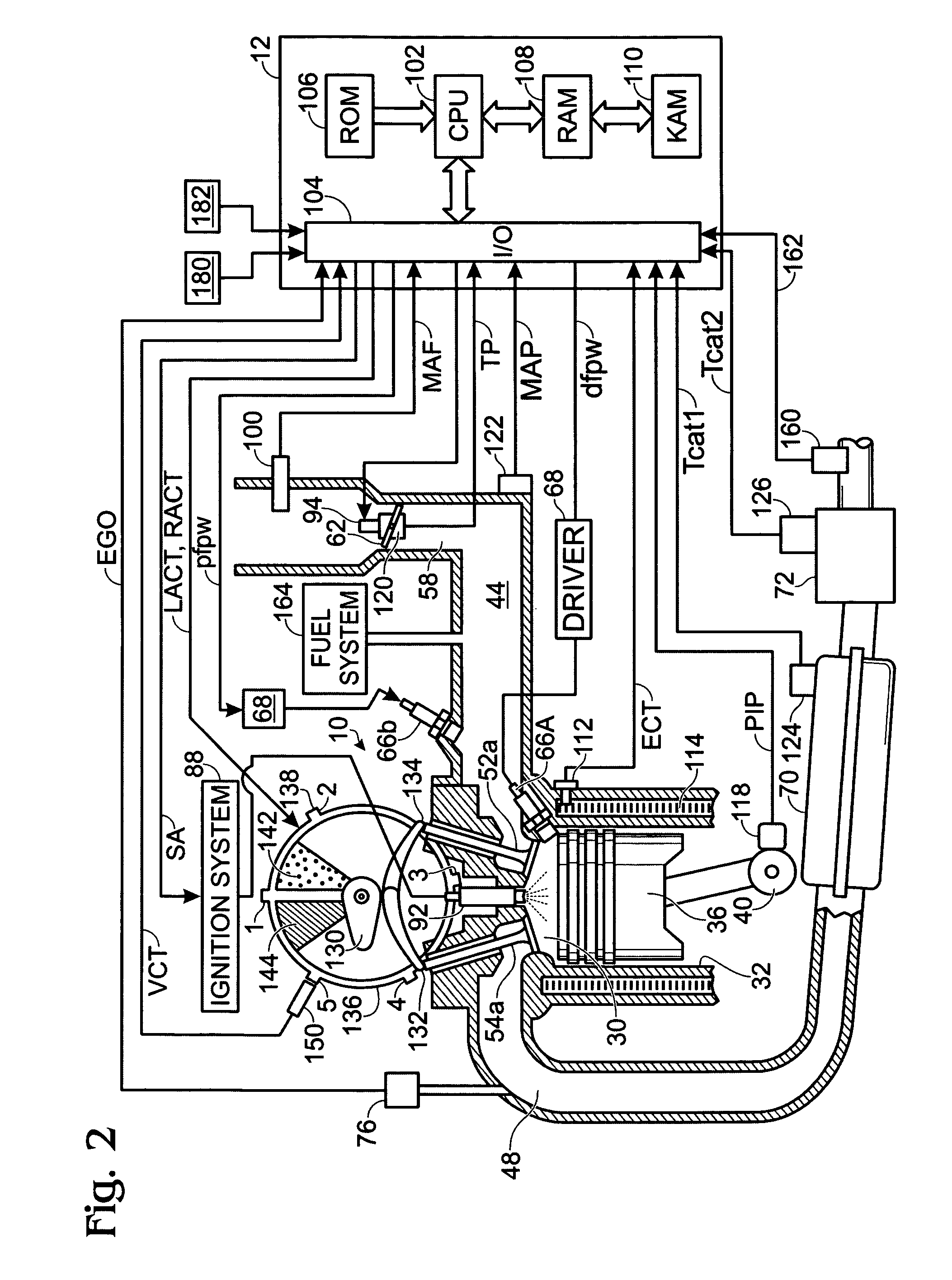 Engine with two port fuel injectors