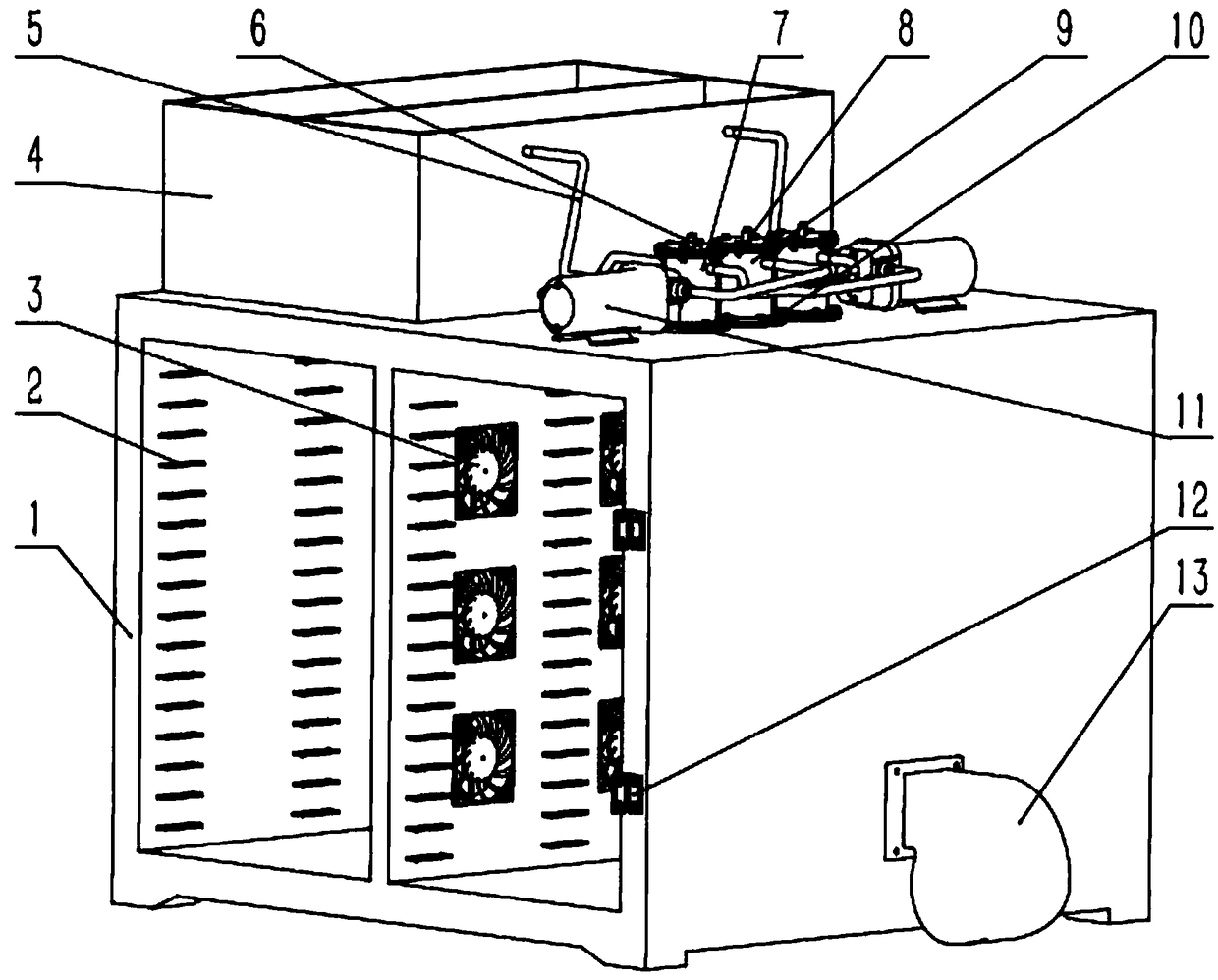 Humidity and temperature process controllable hot air drying machine vision on-line detection system and method