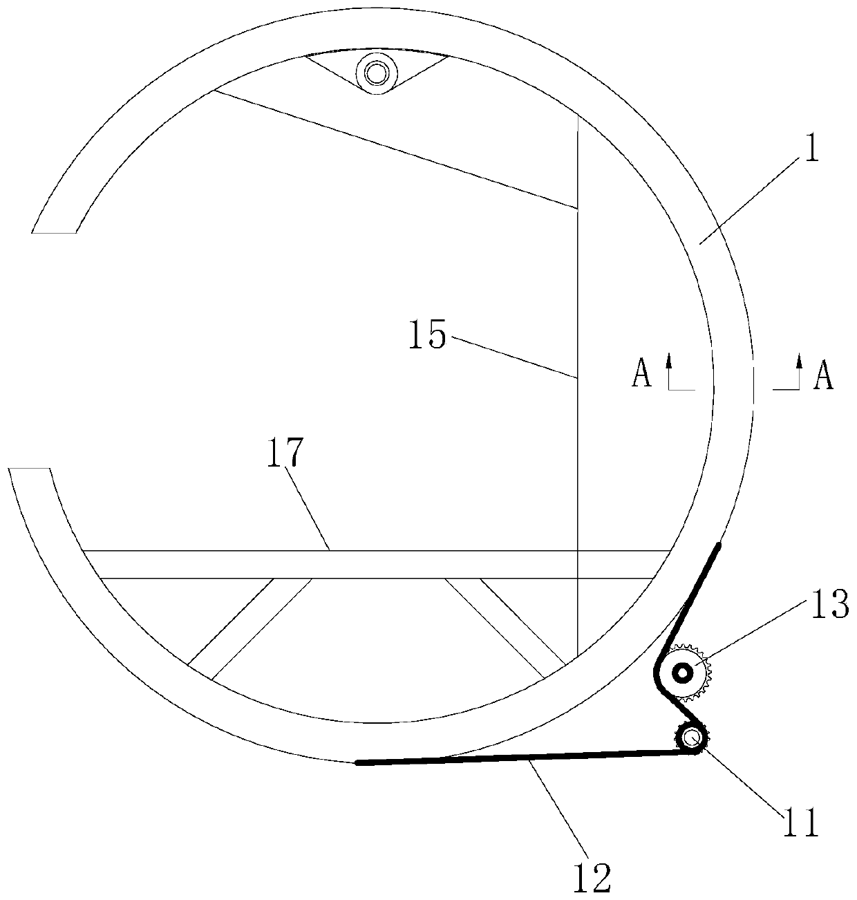 A wind turbine blade turning device