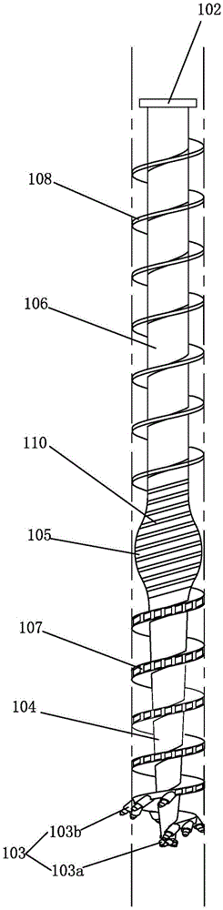 Construction technology of one-way spiral half-squeeze soil drill bit and one-way spiral half-squeeze pile