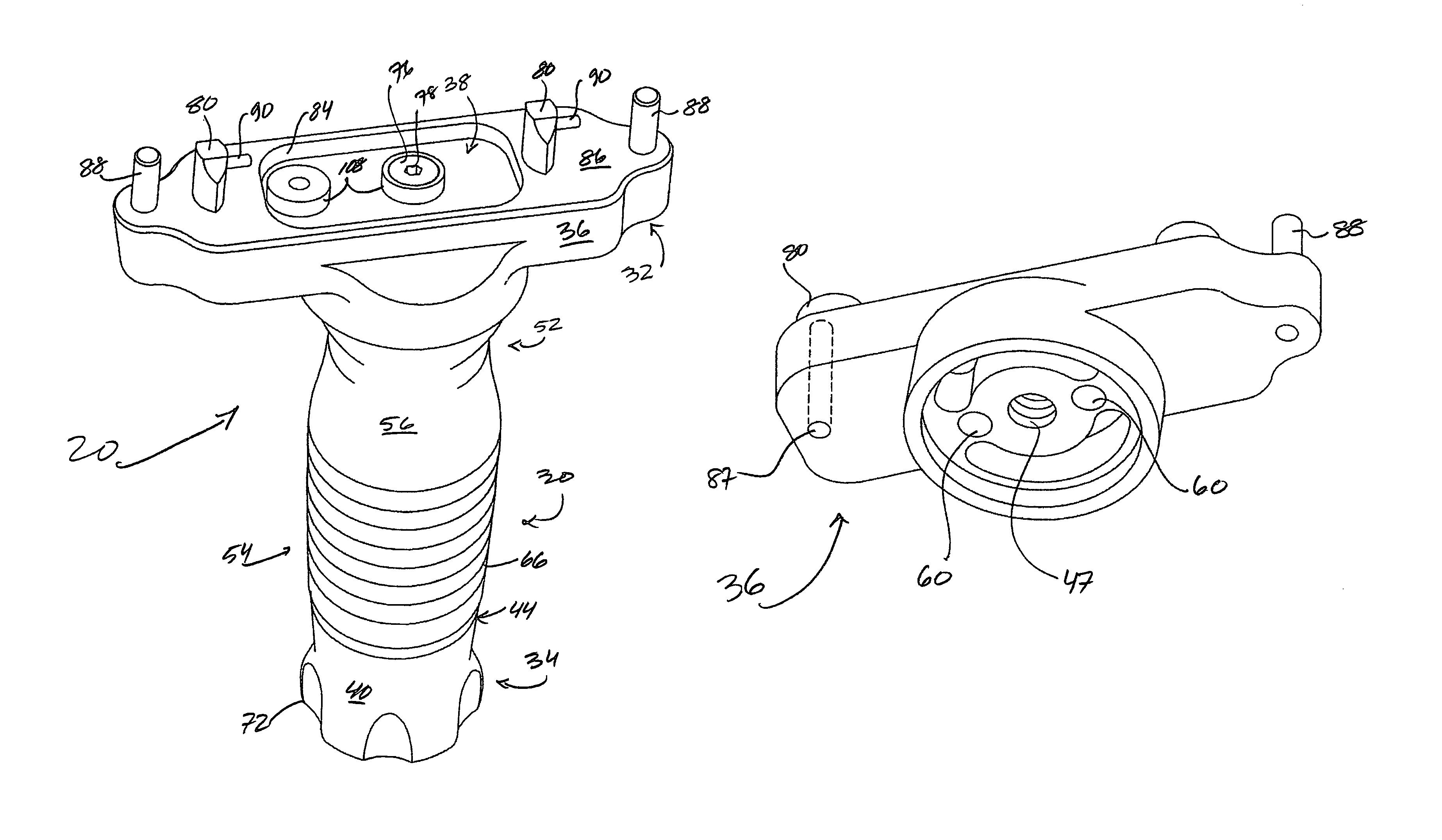 Forend grip assembly for receipt upon an unaltered host weapon