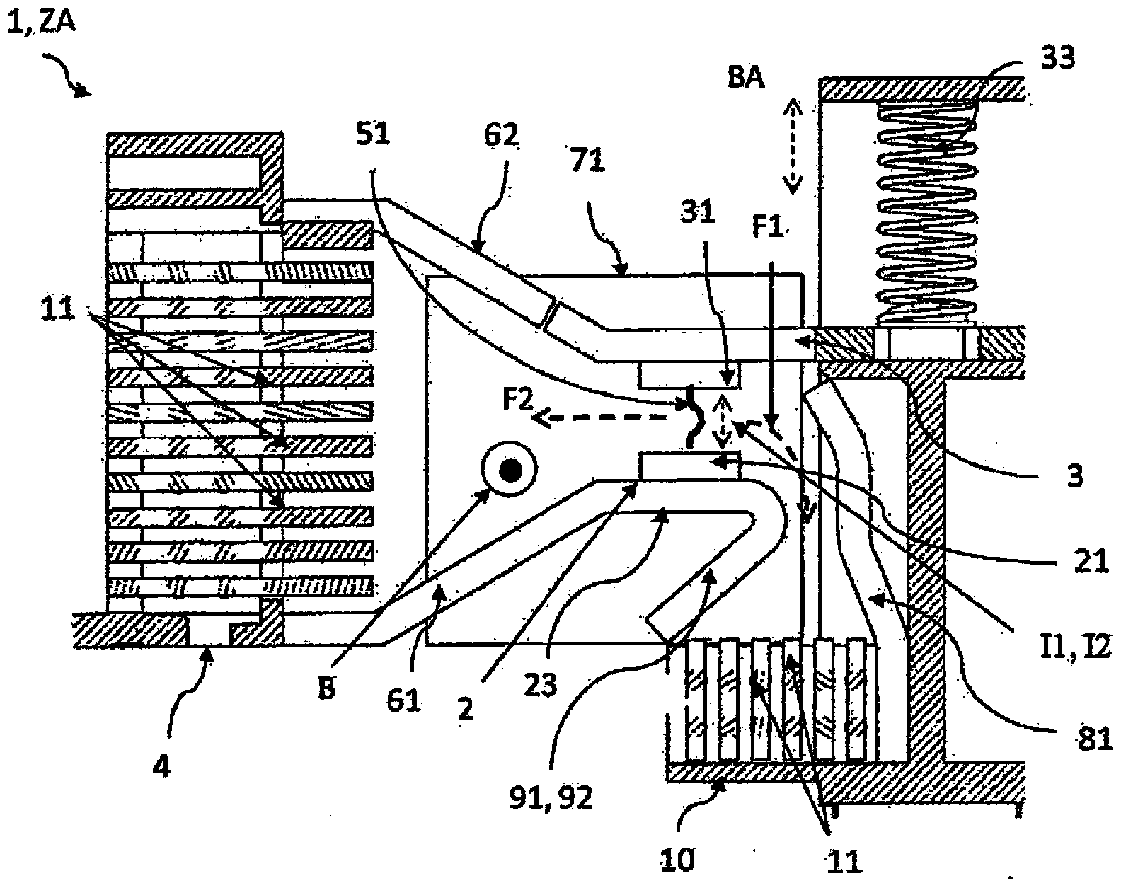 Switch with arcing chamber