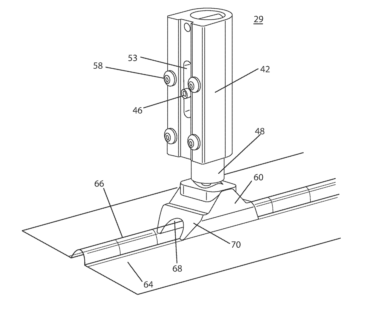 Door guide system with modular threshold track