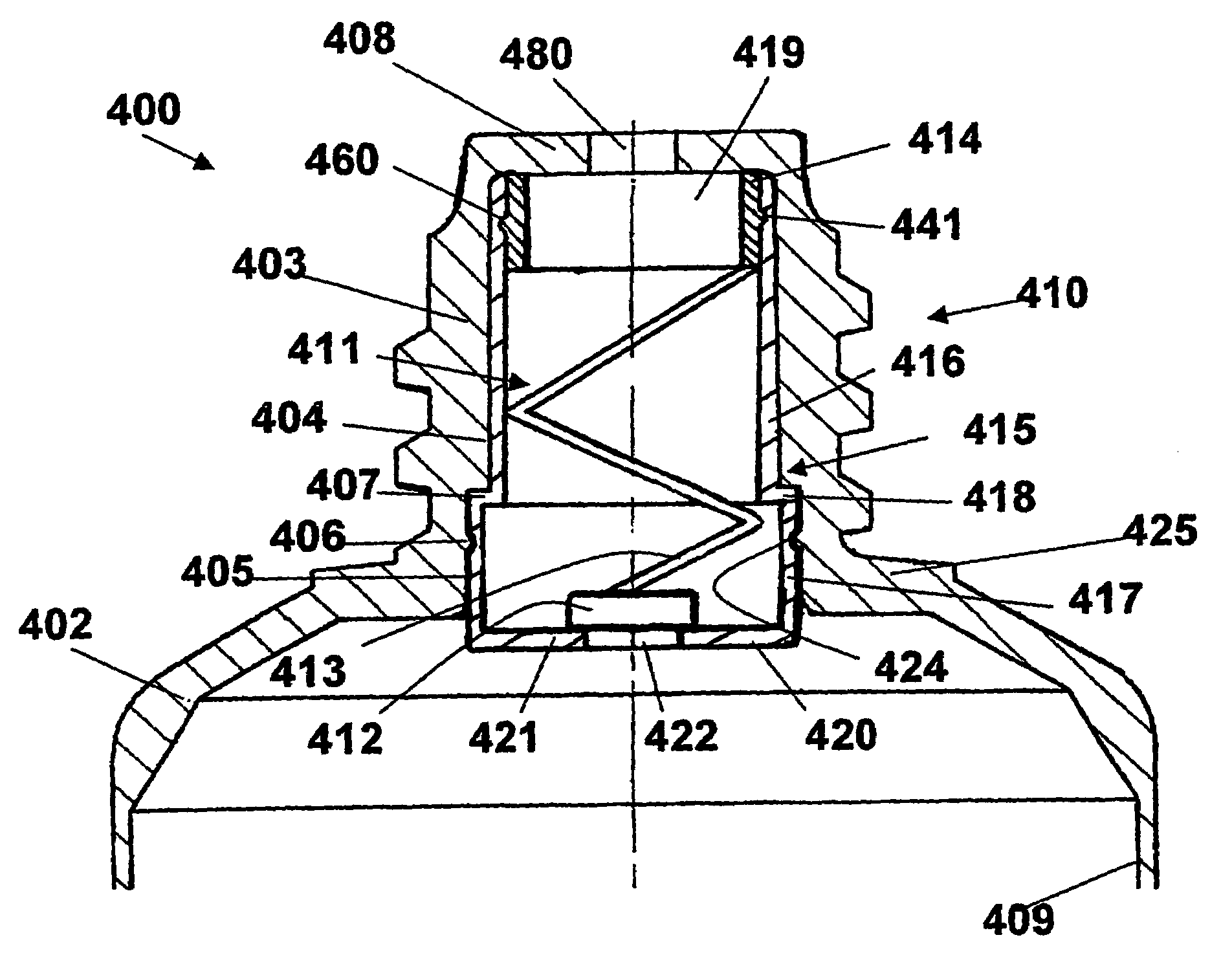 Collapsible tube with a distributor head without air return