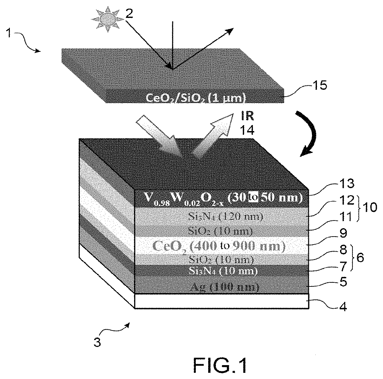 Solid state thermochromic device, and method for producing said device