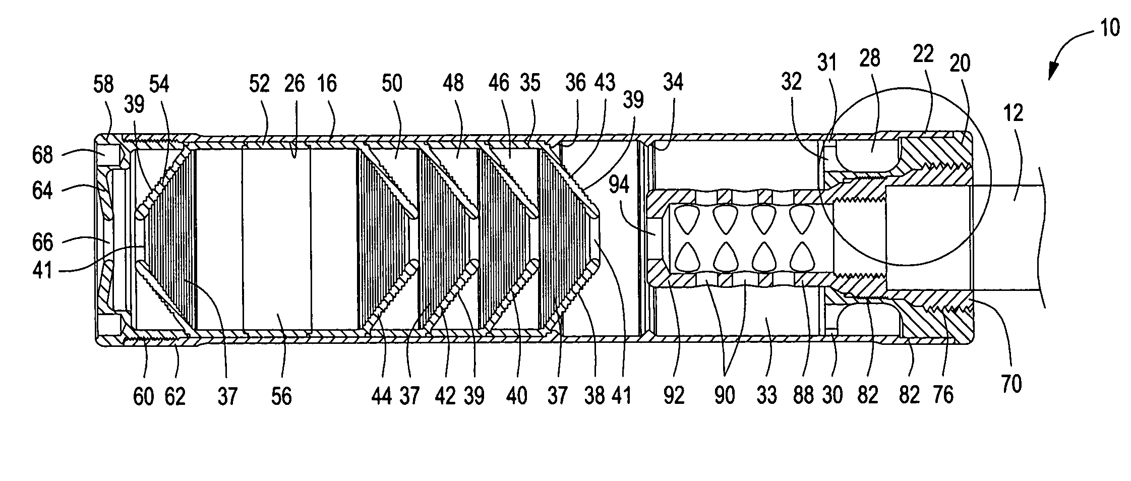 Suppressor for attachment to firearm barrel