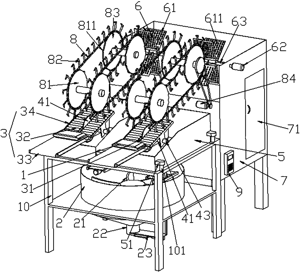 Double-line automatic charging and mixing equipment