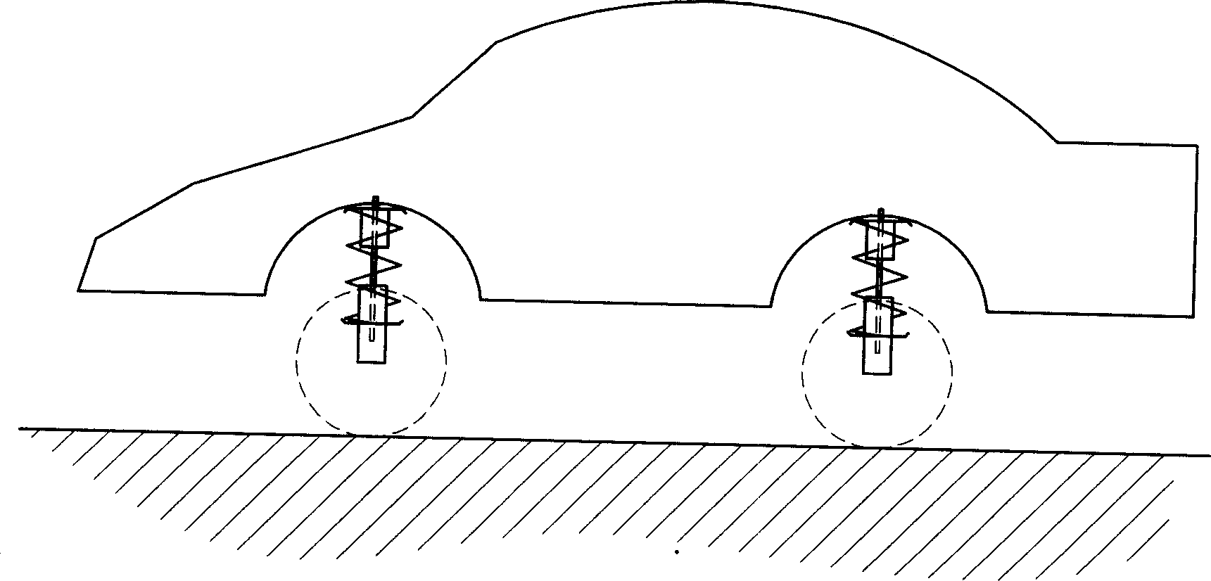 Automatic regulating and lifting device for gap between ground and automobile