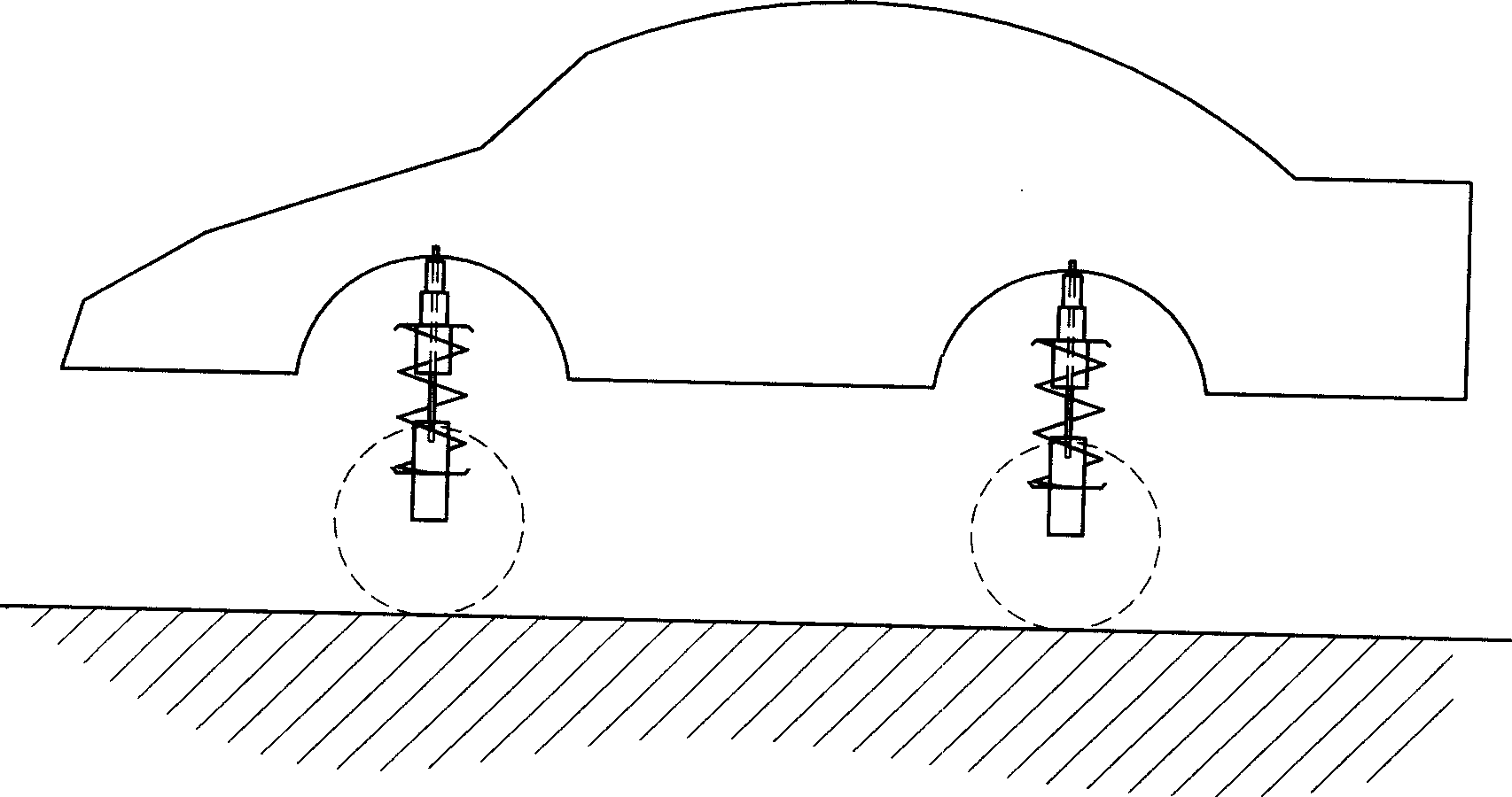 Automatic regulating and lifting device for gap between ground and automobile