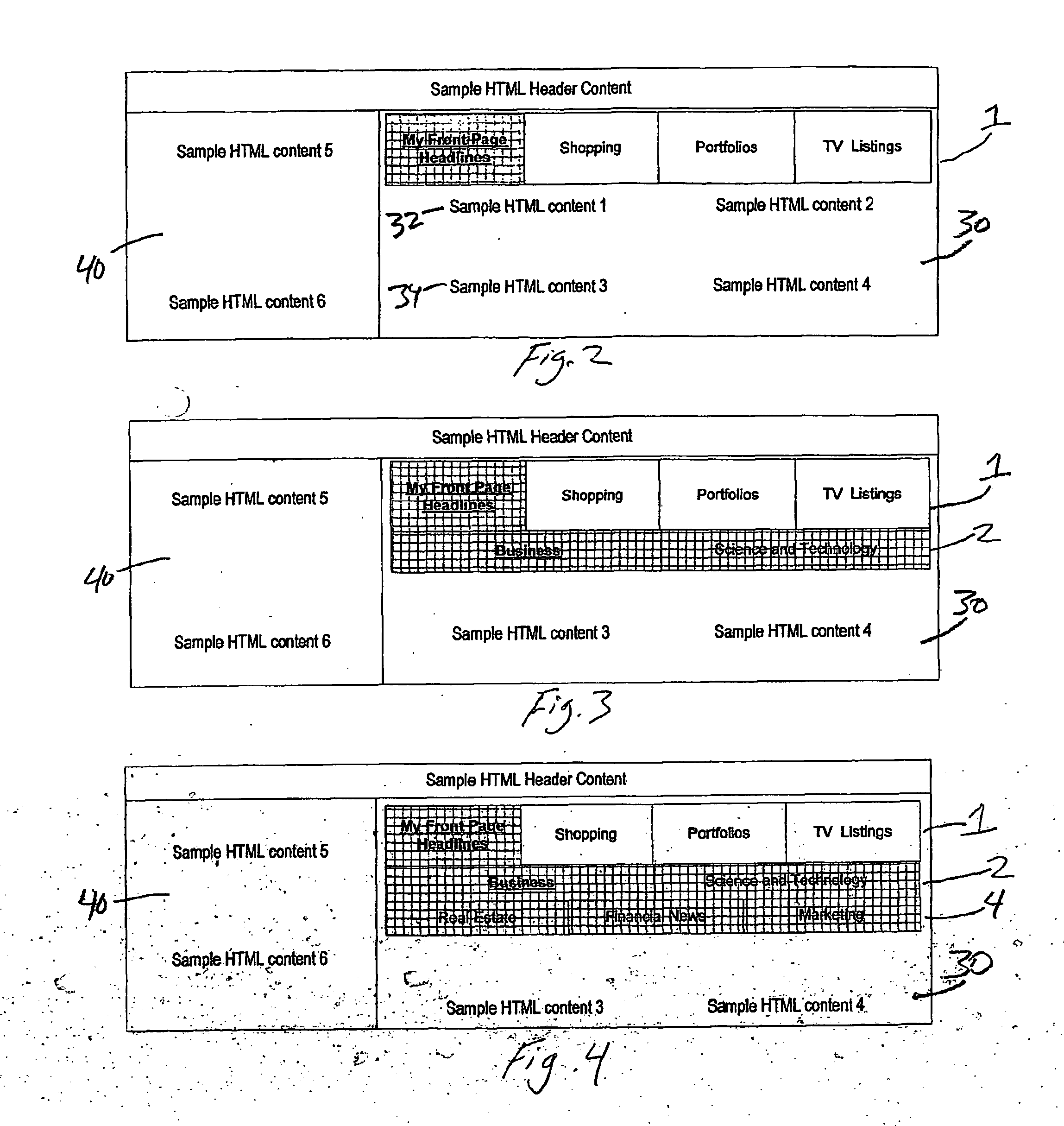 Flexible, dynamic menu-based web-page architecture