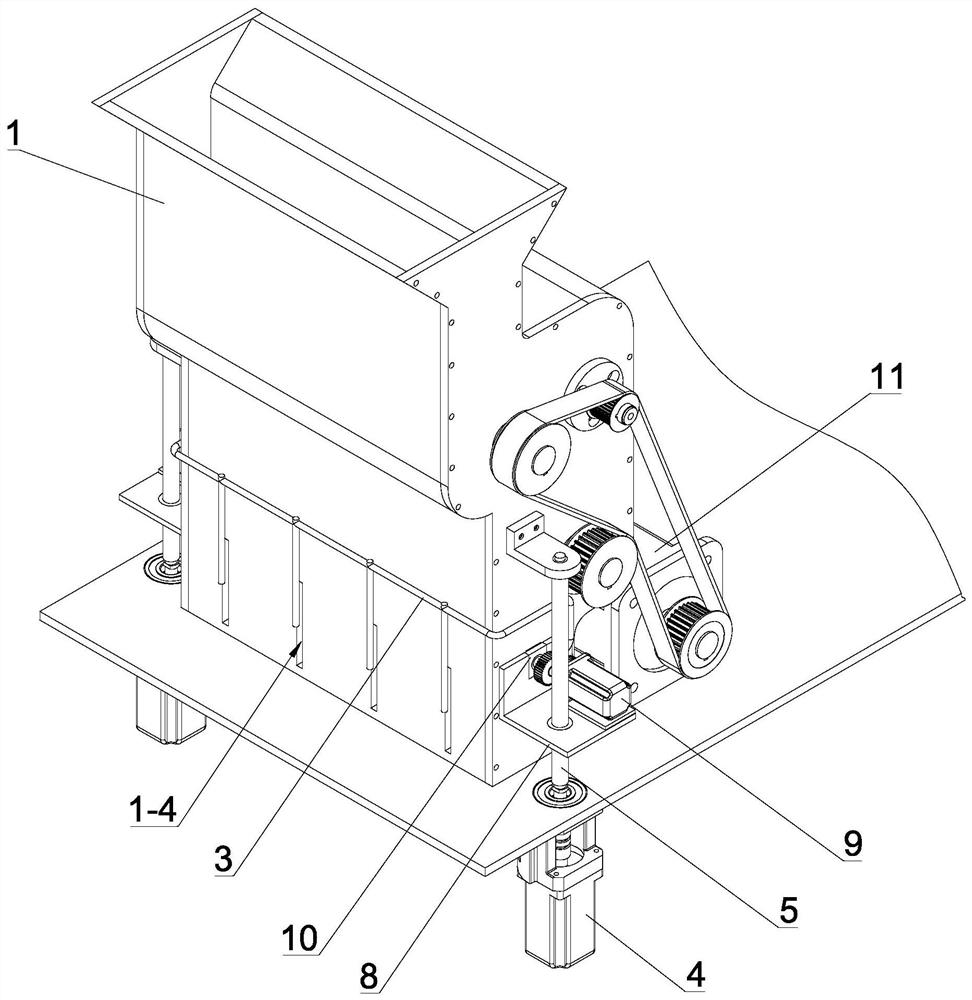 Feeding device of a straw weaving machine