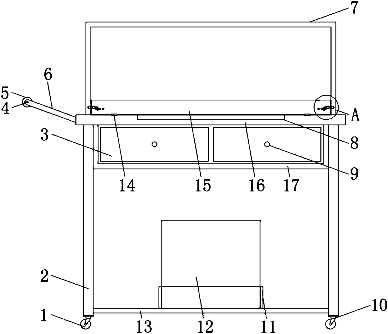 Movable rack for fetal heart monitor used for gynecology department