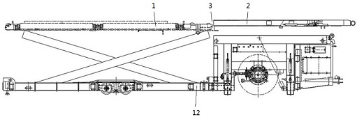 Automatic leveling device for conveying platform and loading machine