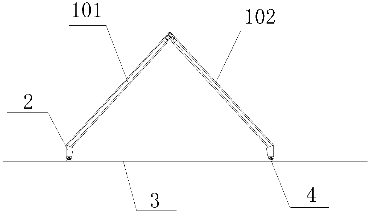 Hoisting method for large-span hinged type herringbone steel arch