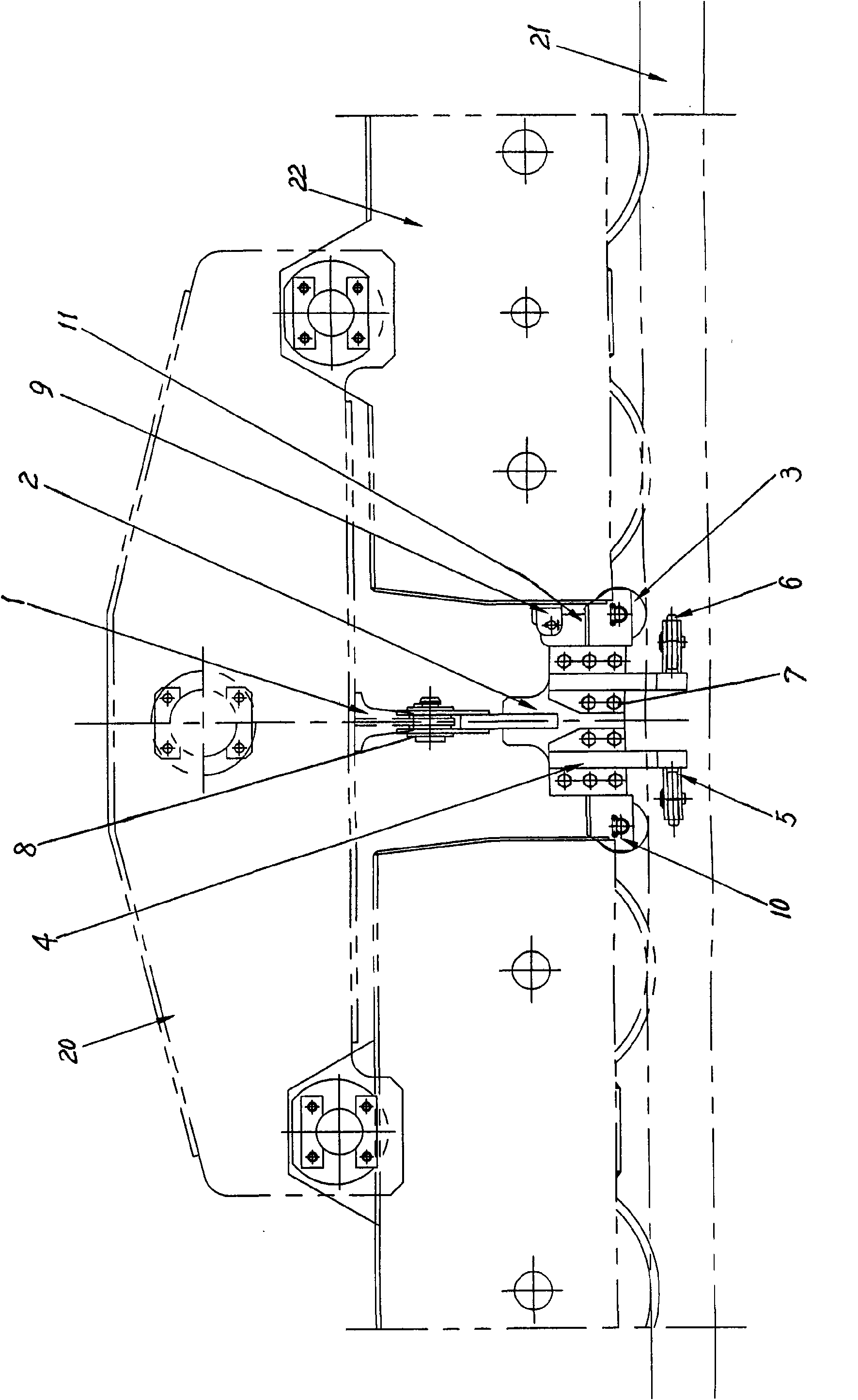 Rail hook device for floating dock portal crane