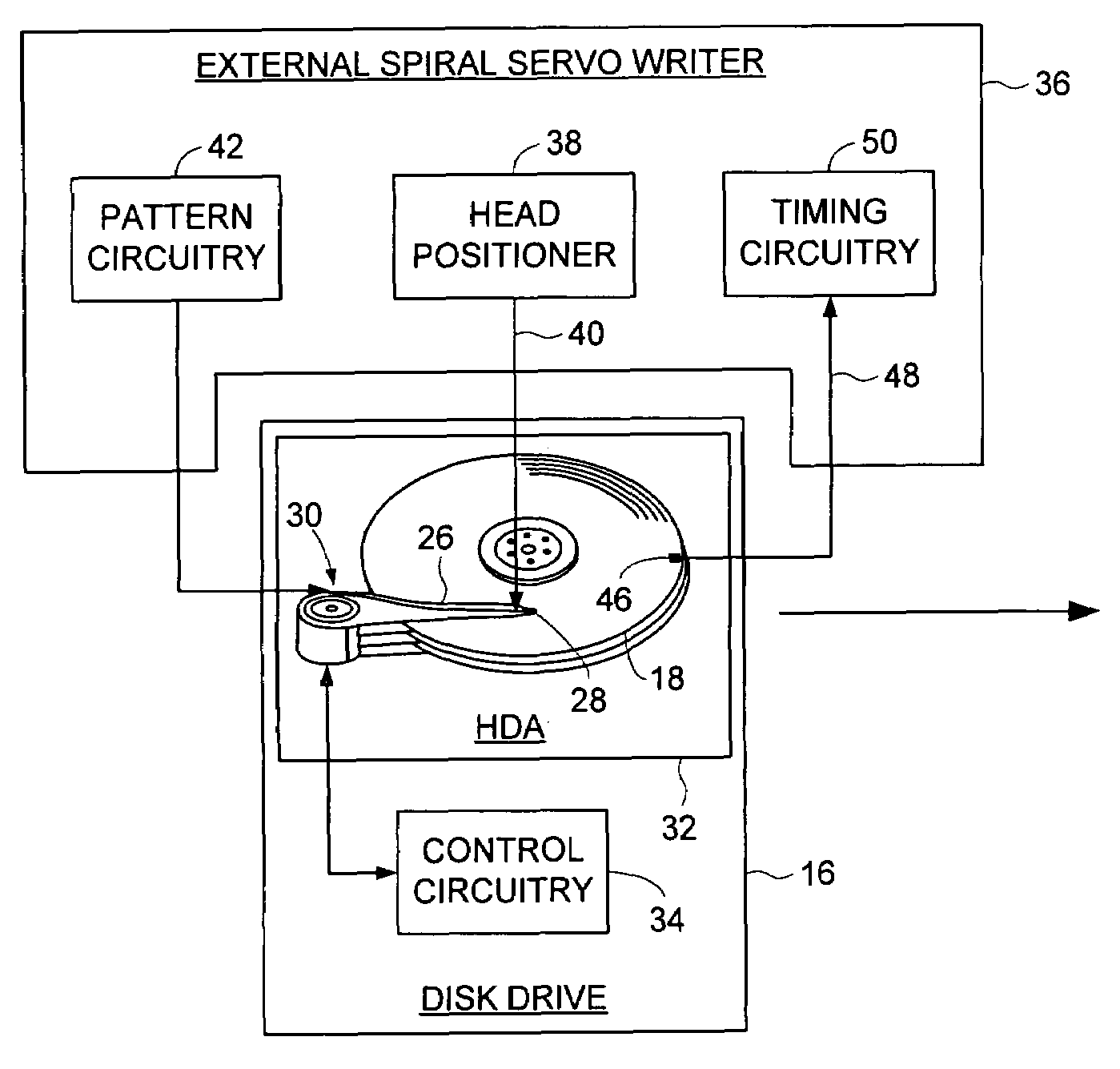 Servo writing a disk drive by synchronizing a servo write clock to a high frequency signal in a spiral track