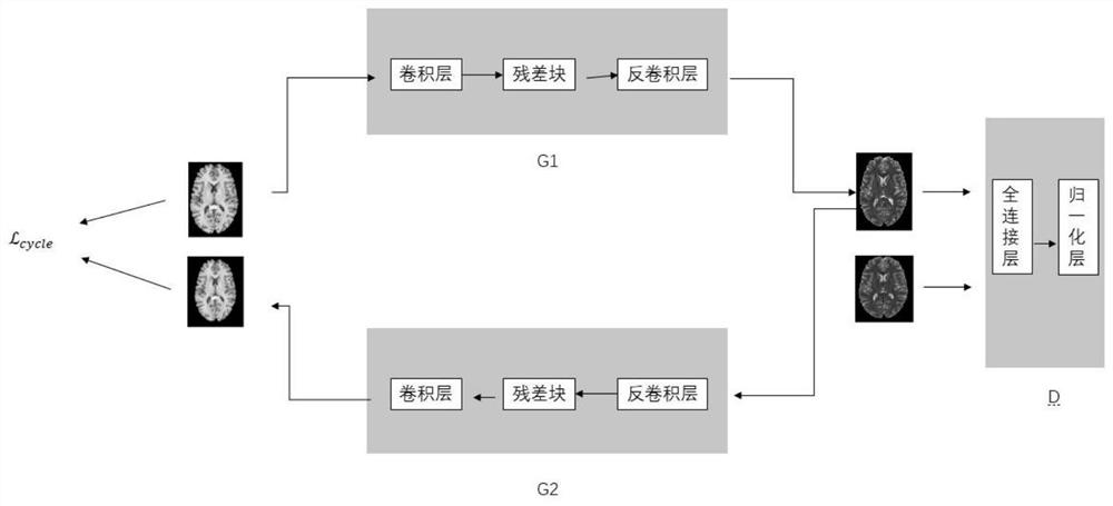 Cross-modal MR image mutual generation method based on cyclic generative adversarial network CycleGAN model