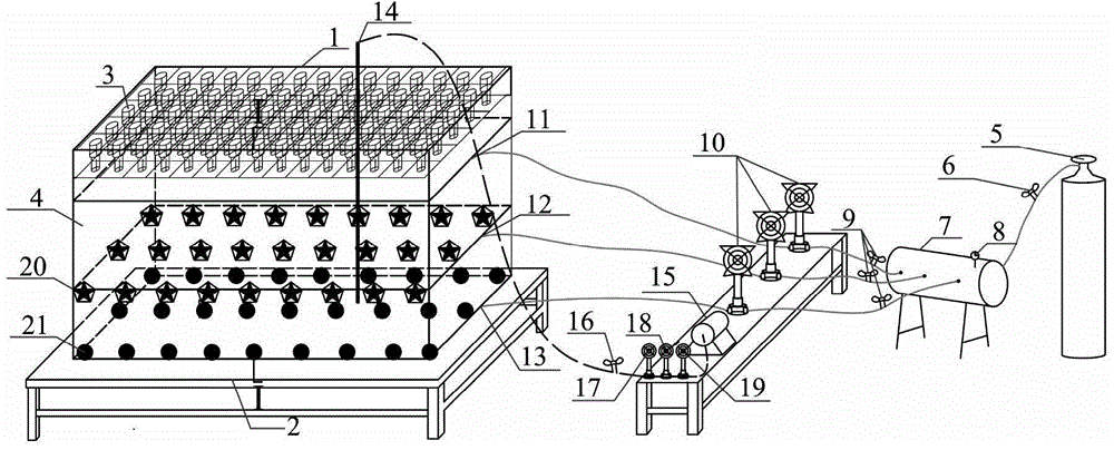 Closed goaf mashgas three-dimensional seepage simulation device and simulation method thereof